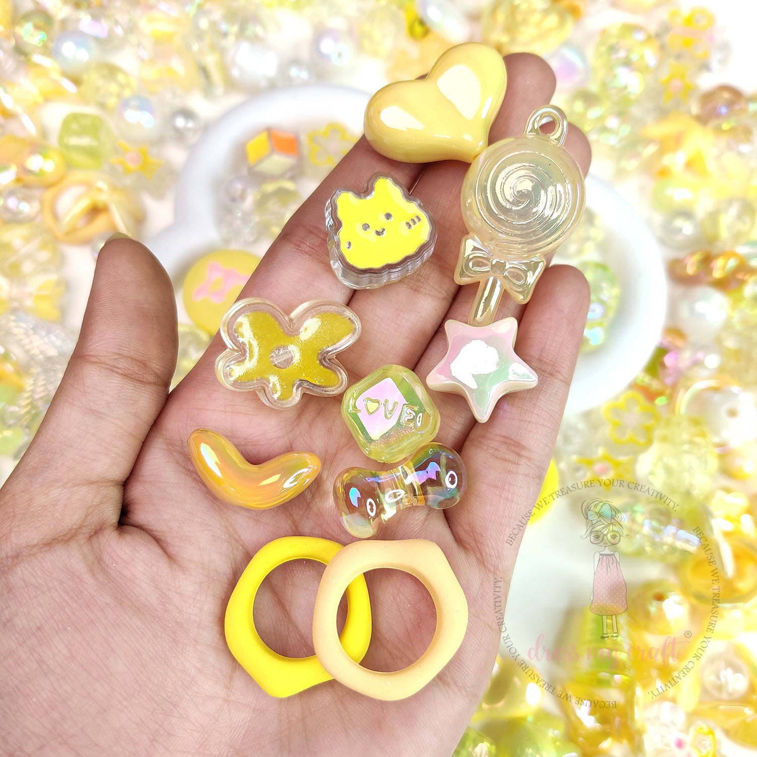 Premium Acrylic Beads - Yellow Family