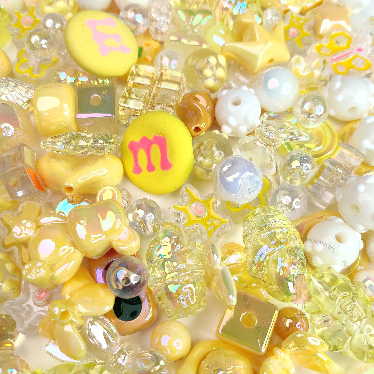 Premium Acrylic Beads - Yellow Family
