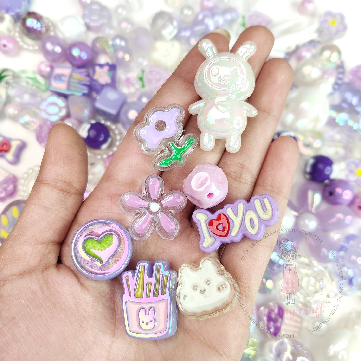 Premium Acrylic Beads - Purple Family