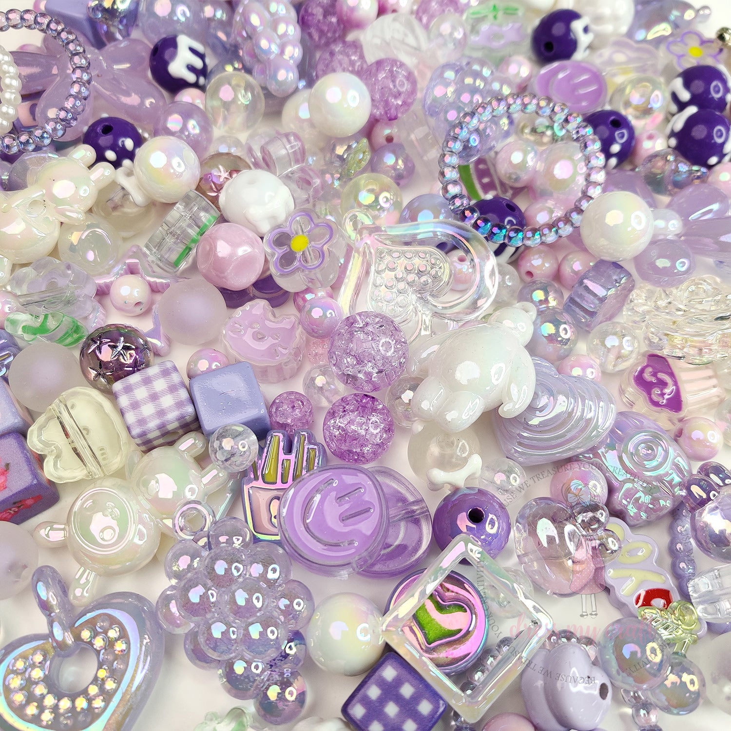 Premium Acrylic Beads - Purple Family