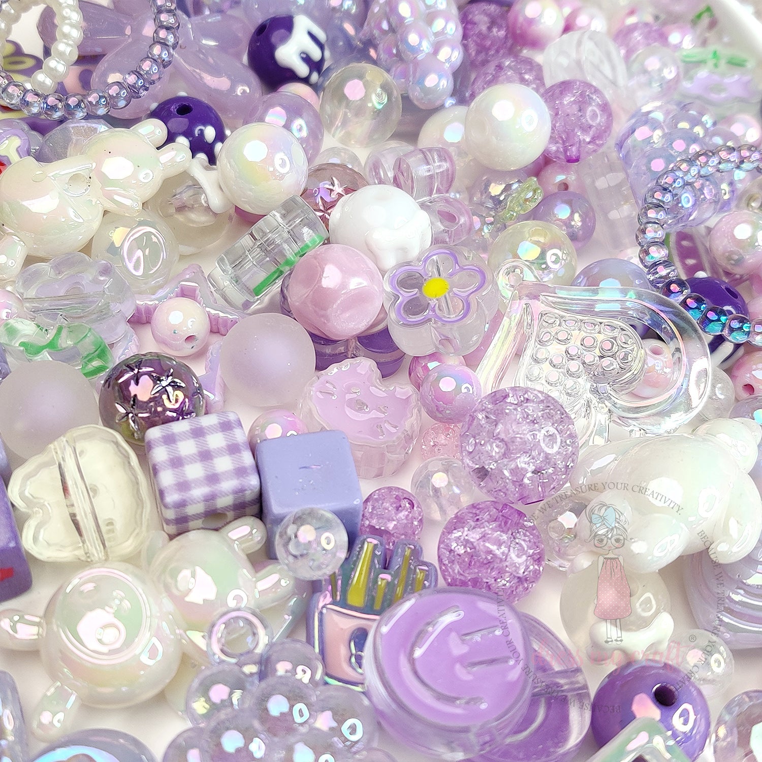 Premium Acrylic Beads - Purple Family