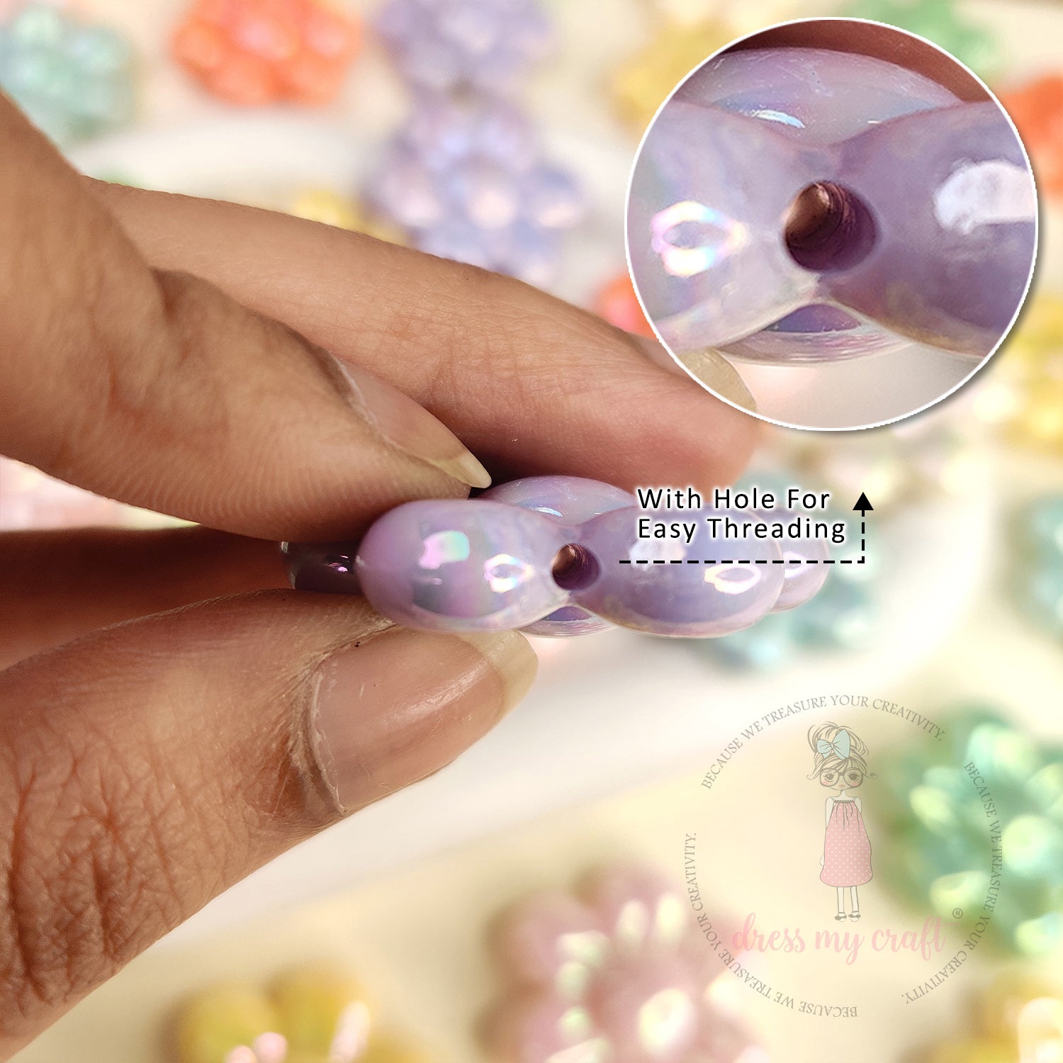 Holographic Fairy Bloom Flower Beads