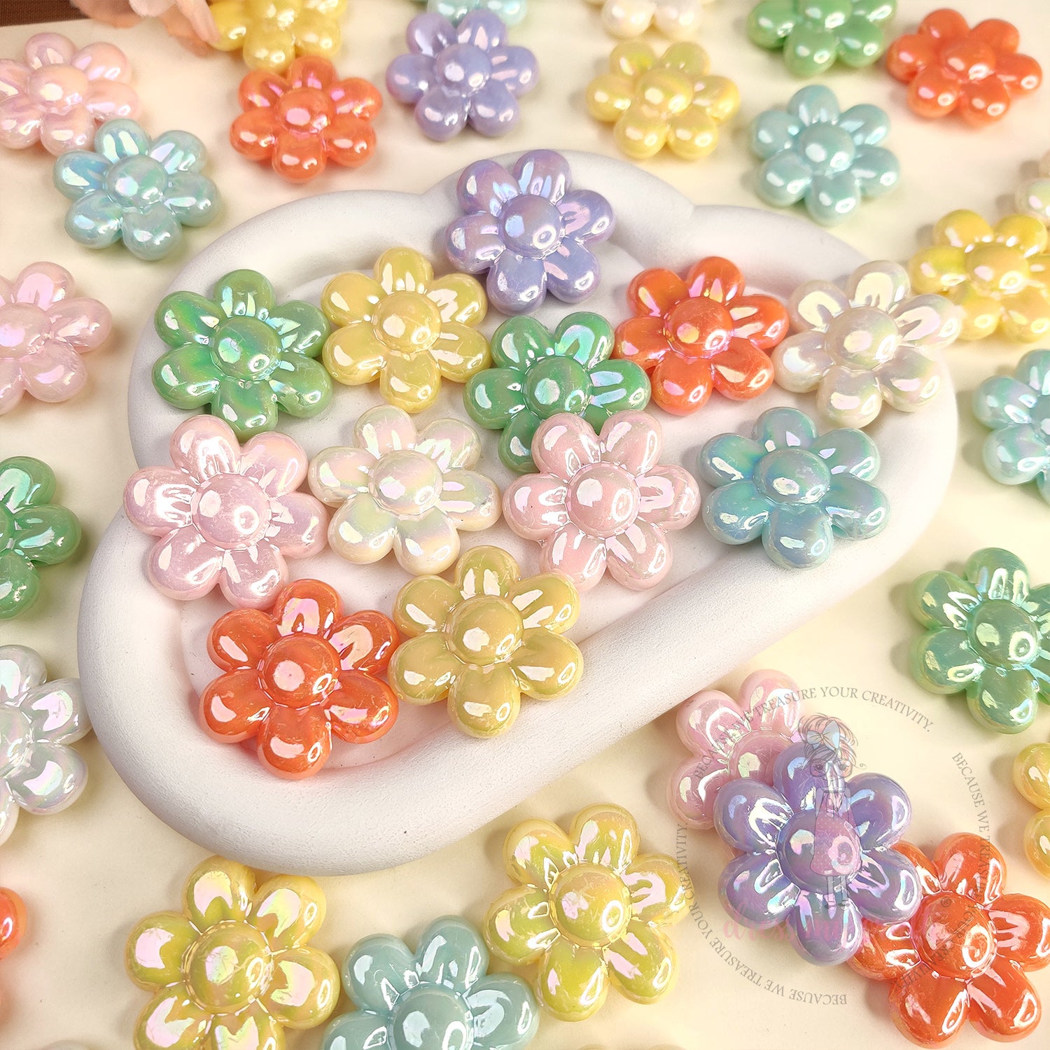 Holographic Fairy Bloom Flower Beads
