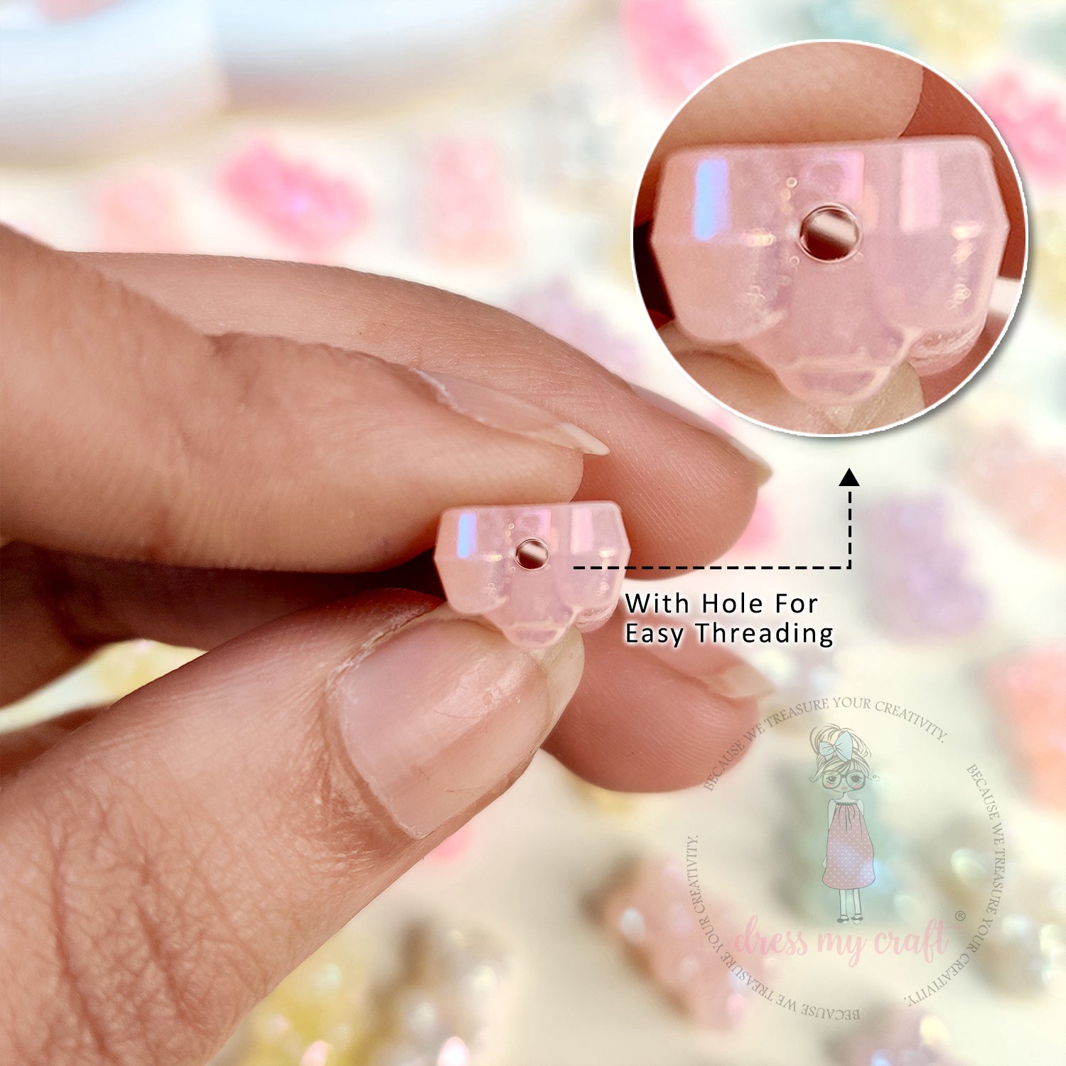 Holographic Gummy Bear Beads