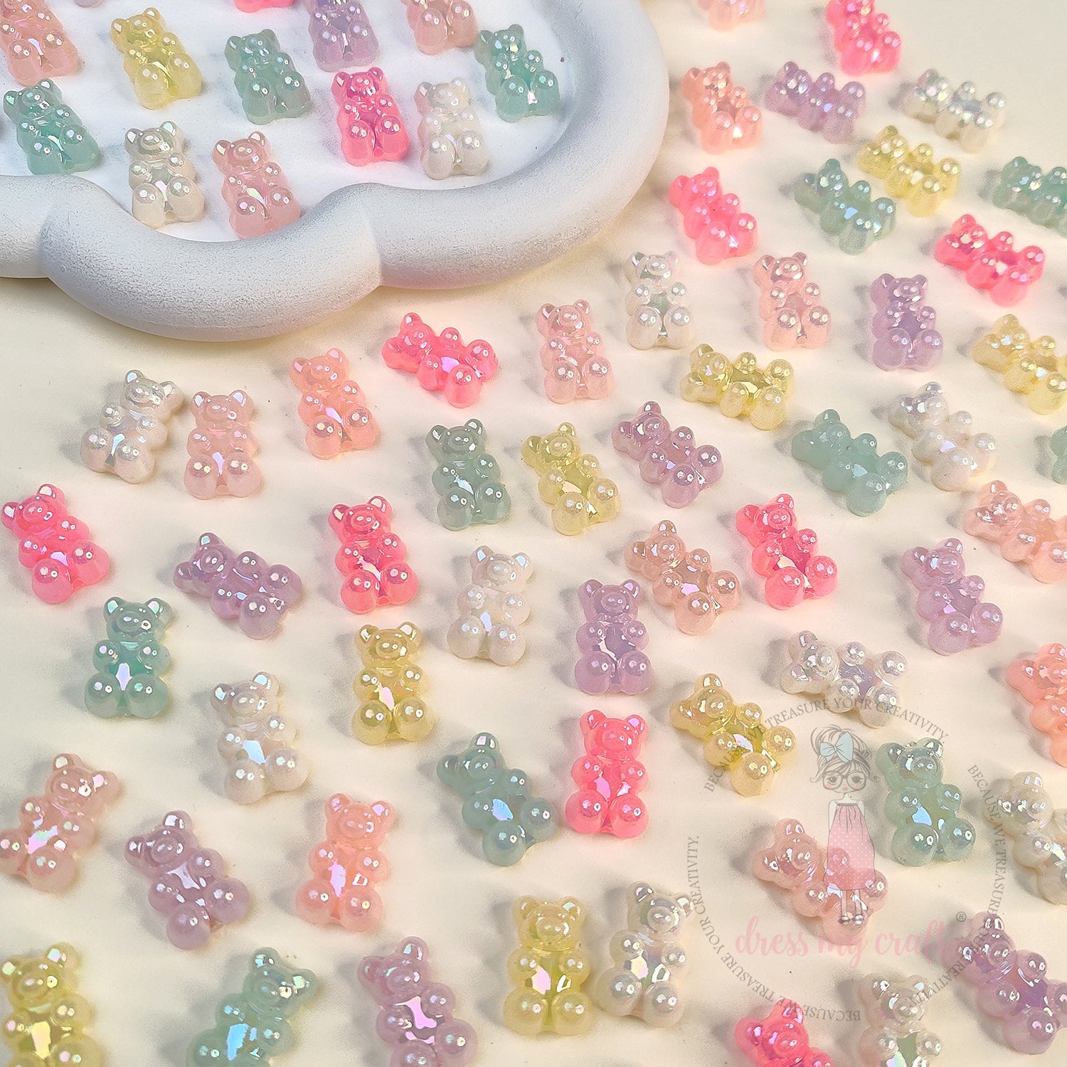 Holographic Gummy Bear Beads