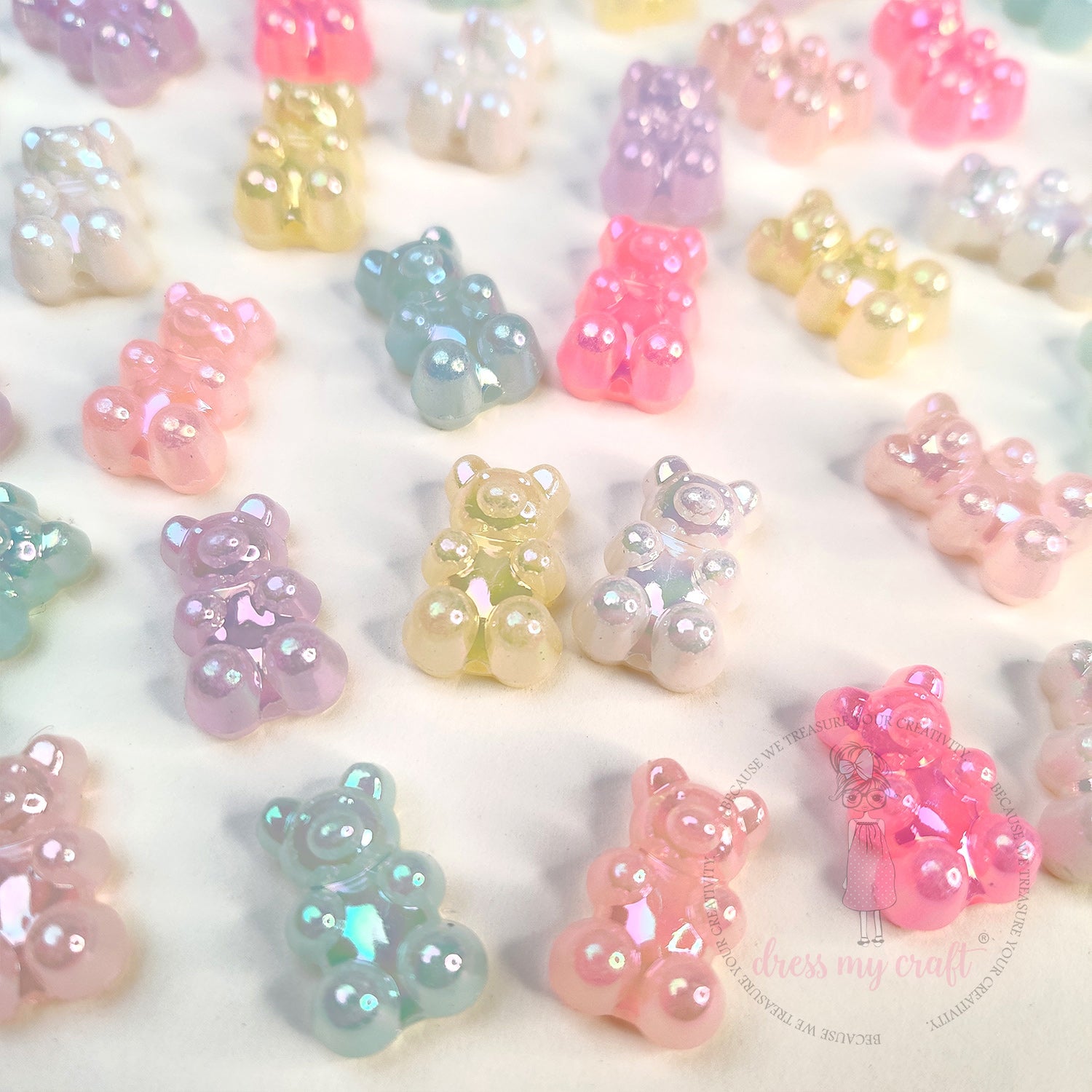 Holographic Gummy Bear Beads