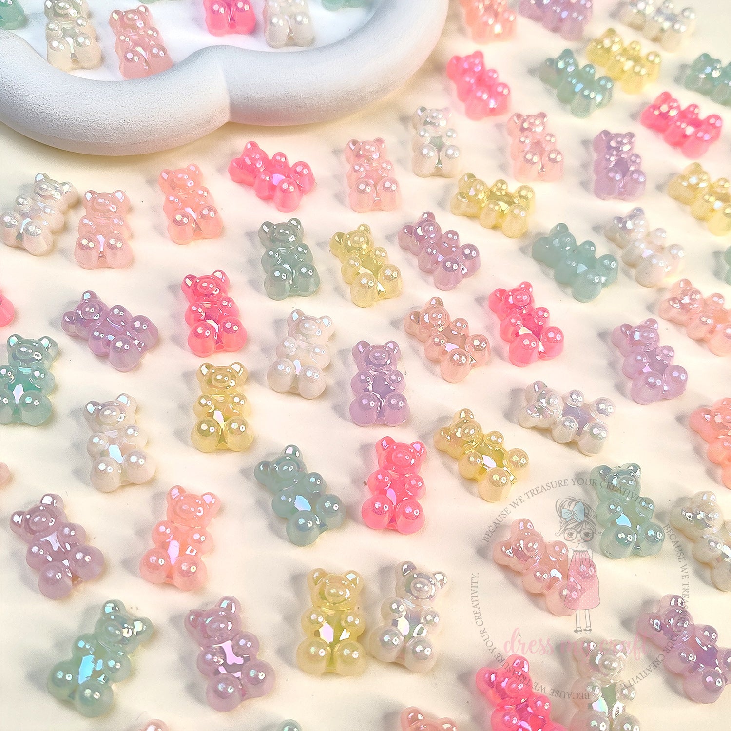 Holographic Gummy Bear Beads