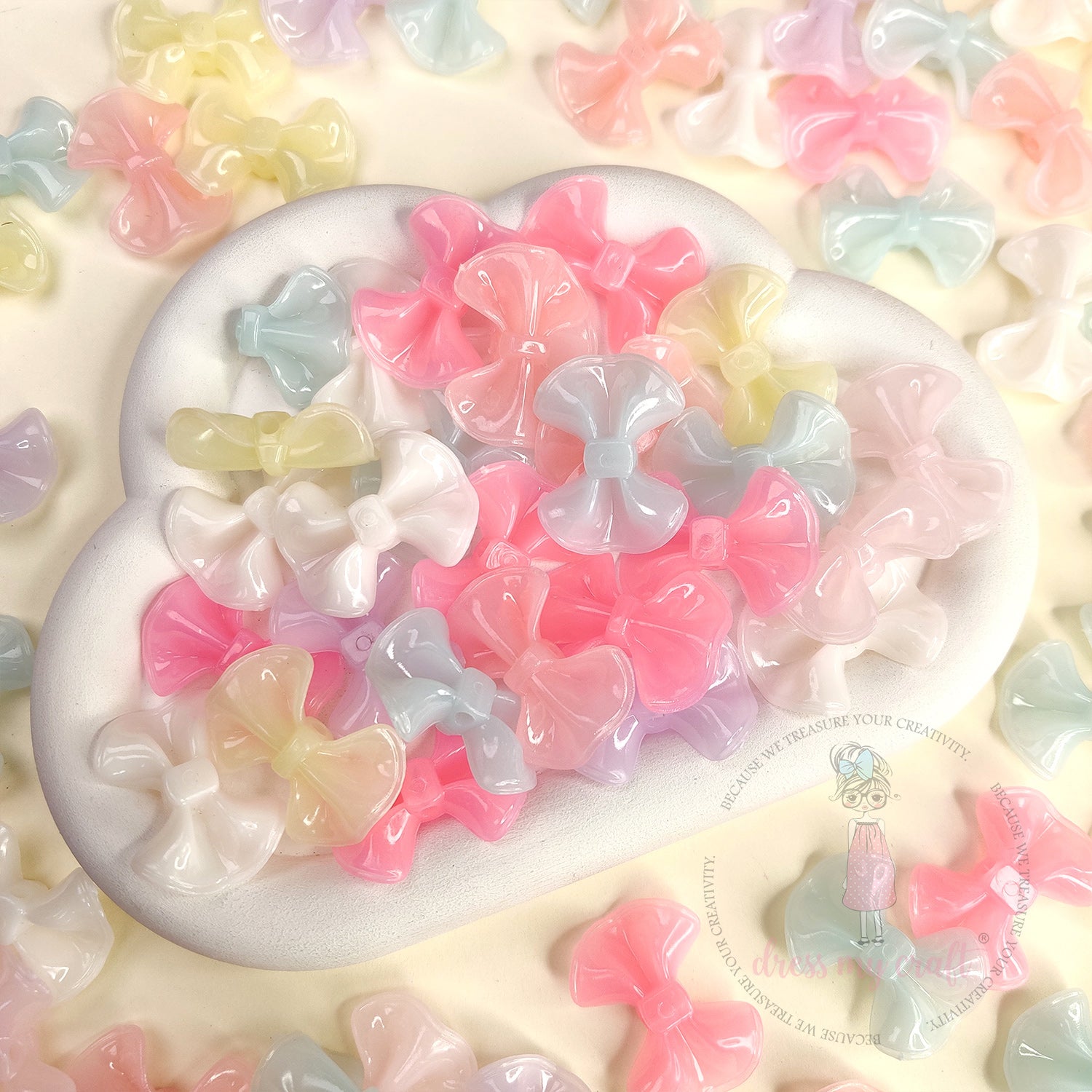Pastel Jelly Belle Bow Beads