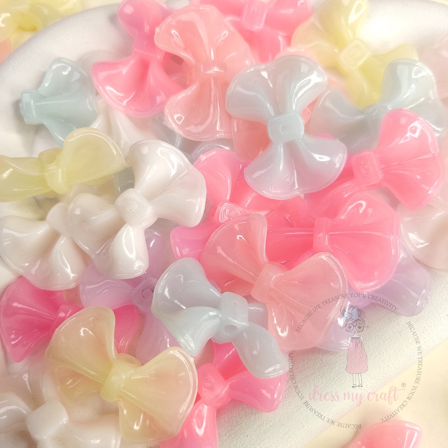 Pastel Jelly Belle Bow Beads