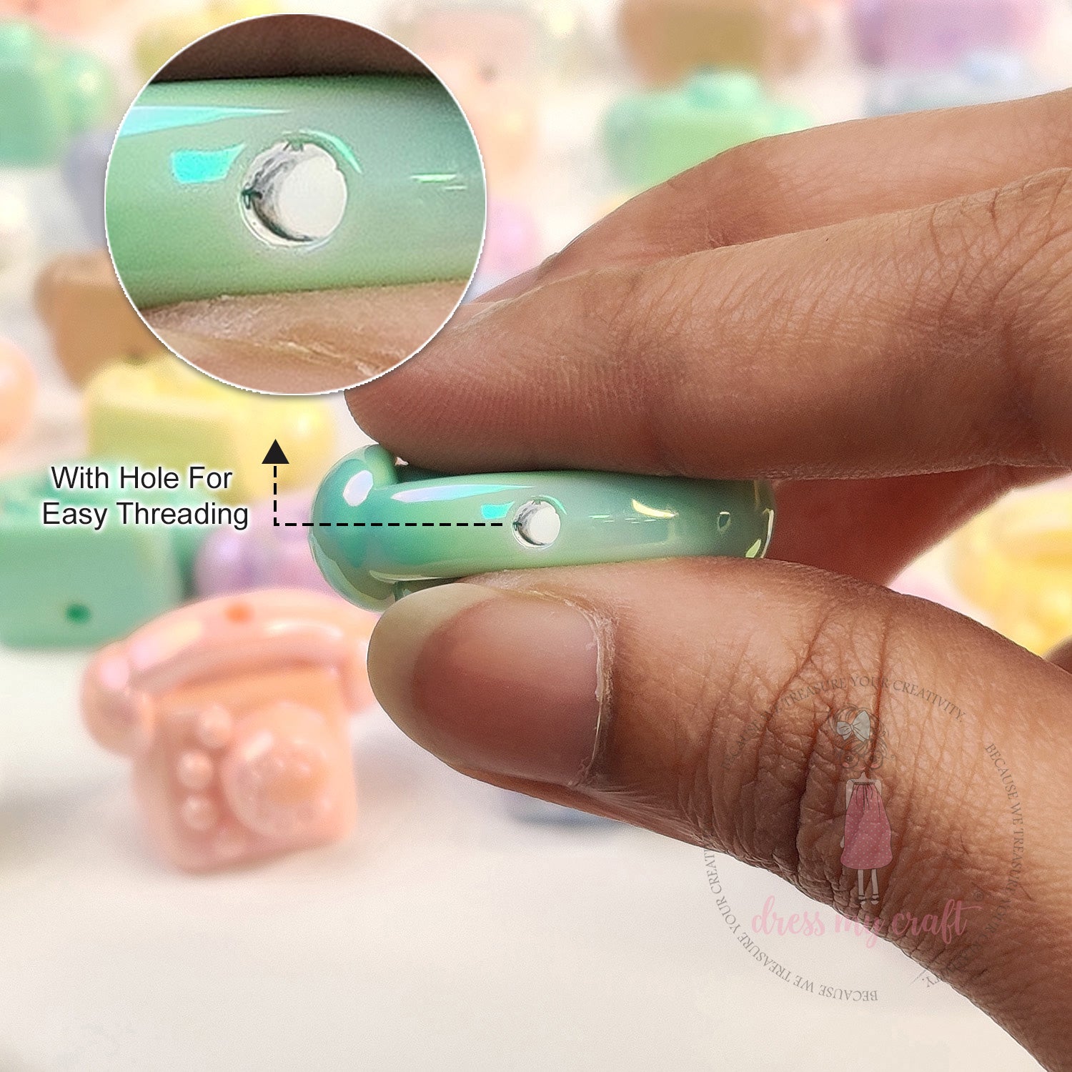 Holographic Retro Telephone Beads