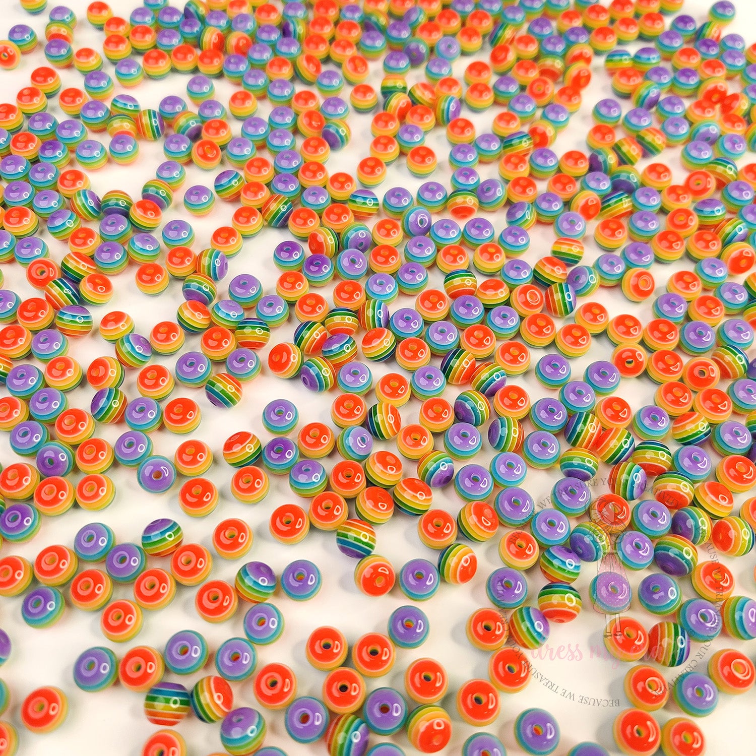 Mini Rainbow Candy Color Beads - 8 MM