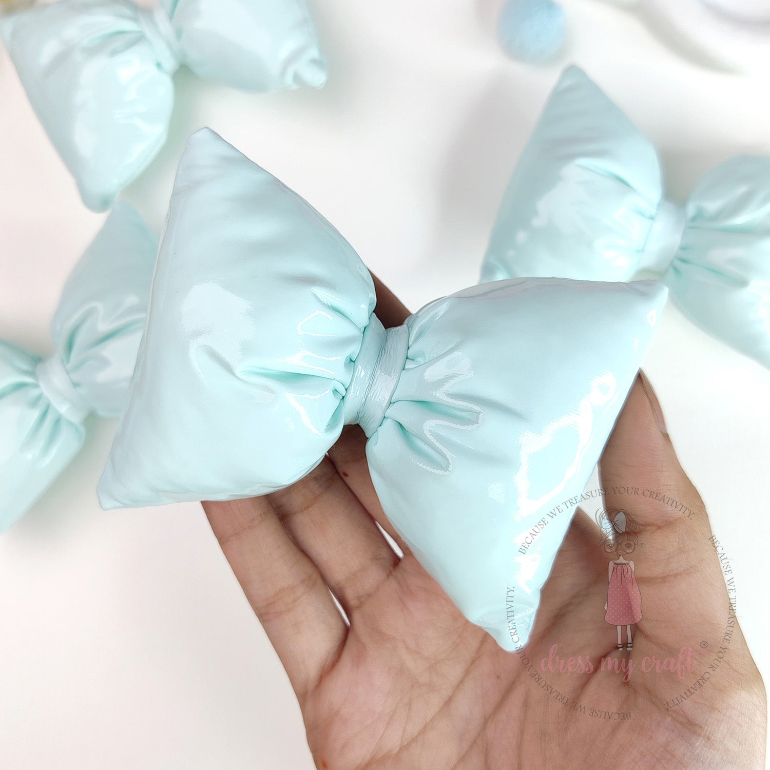 Puffy Bows - Pastel Blue