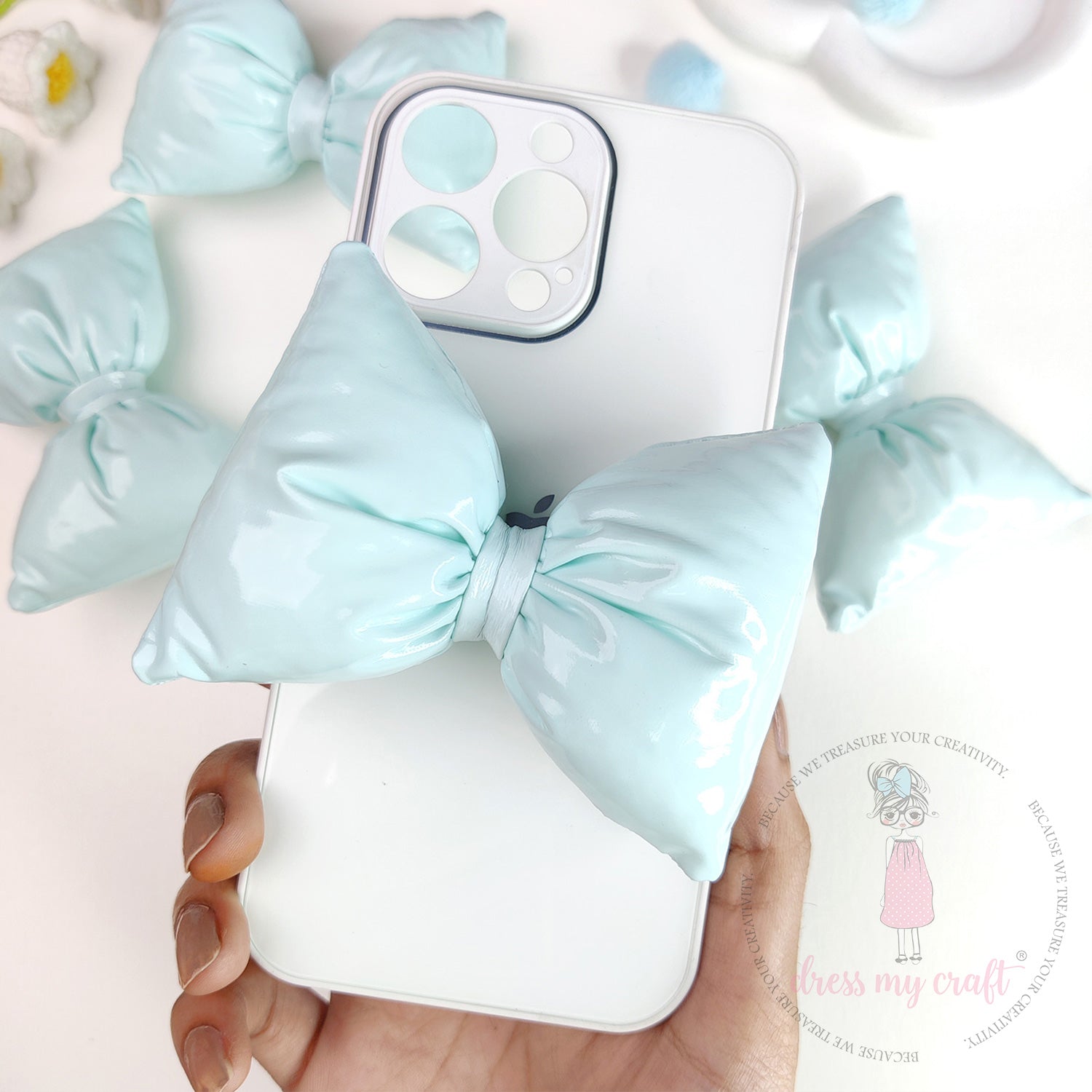 Puffy Bows - Pastel Blue