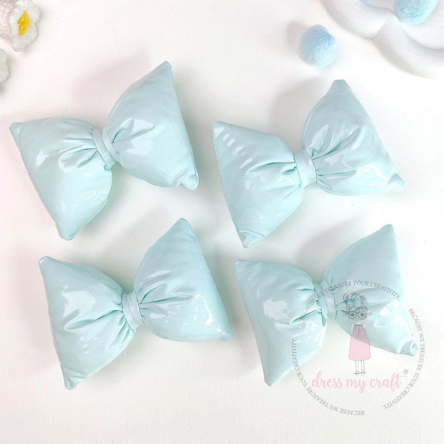 Puffy Bows - Pastel Blue