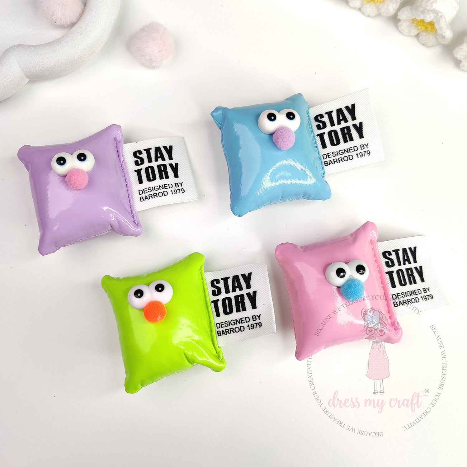 Cute Puffy Cushions With Big Eyes Combo Pack