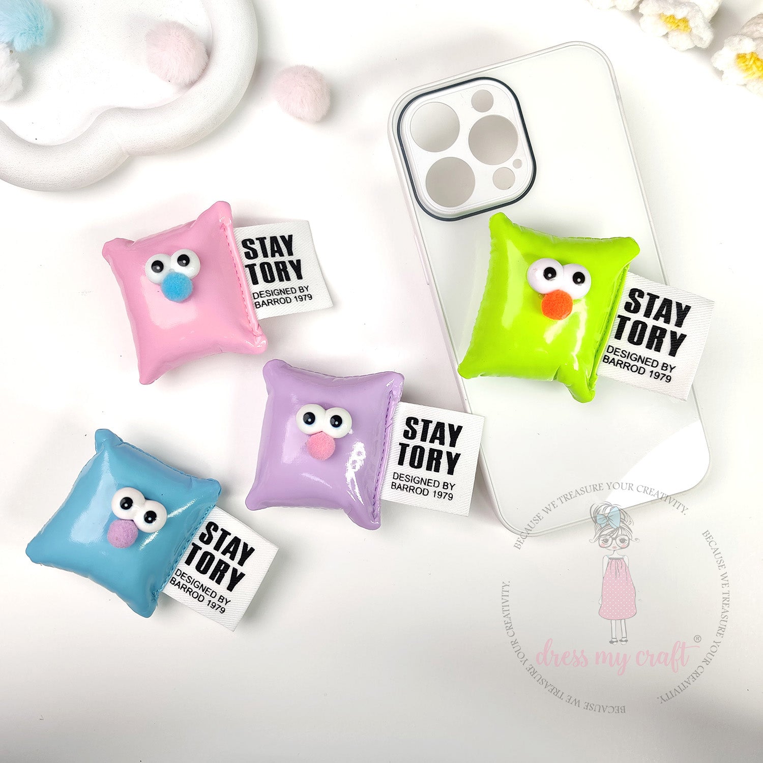 Cute Puffy Cushions With Big Eyes Combo Pack