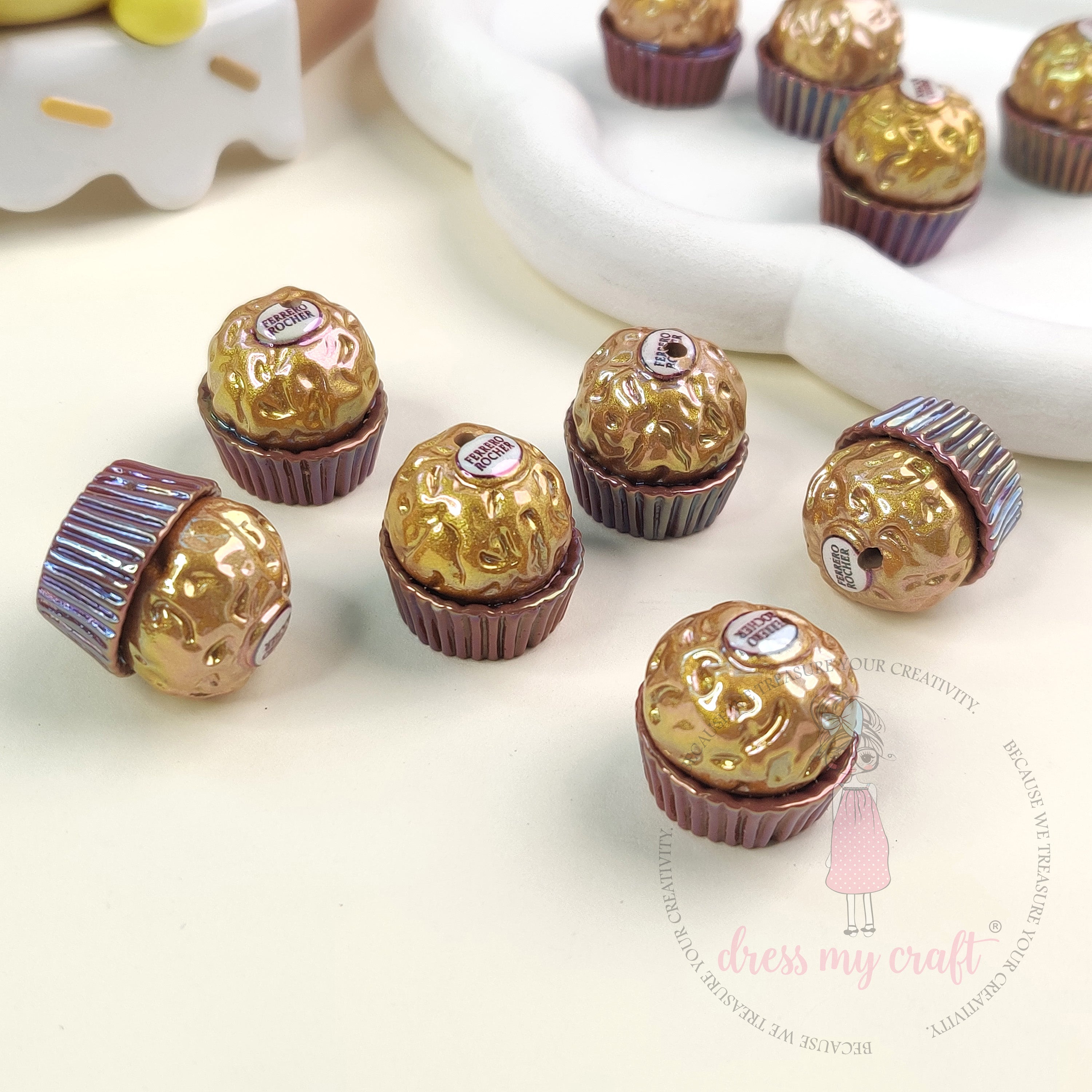 Holographic Ferrero Rocher Chocolate Beads