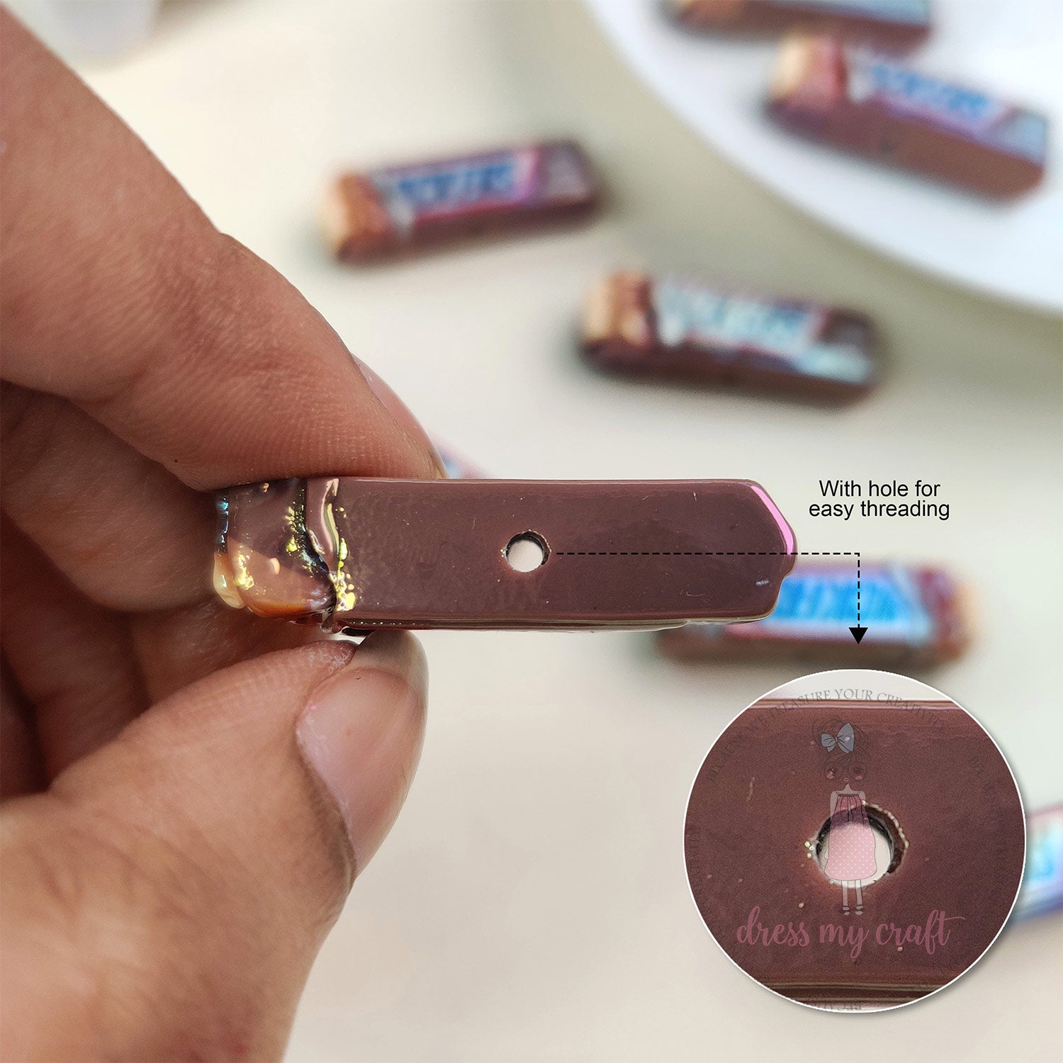 Holographic Snicker Chocolate Beads