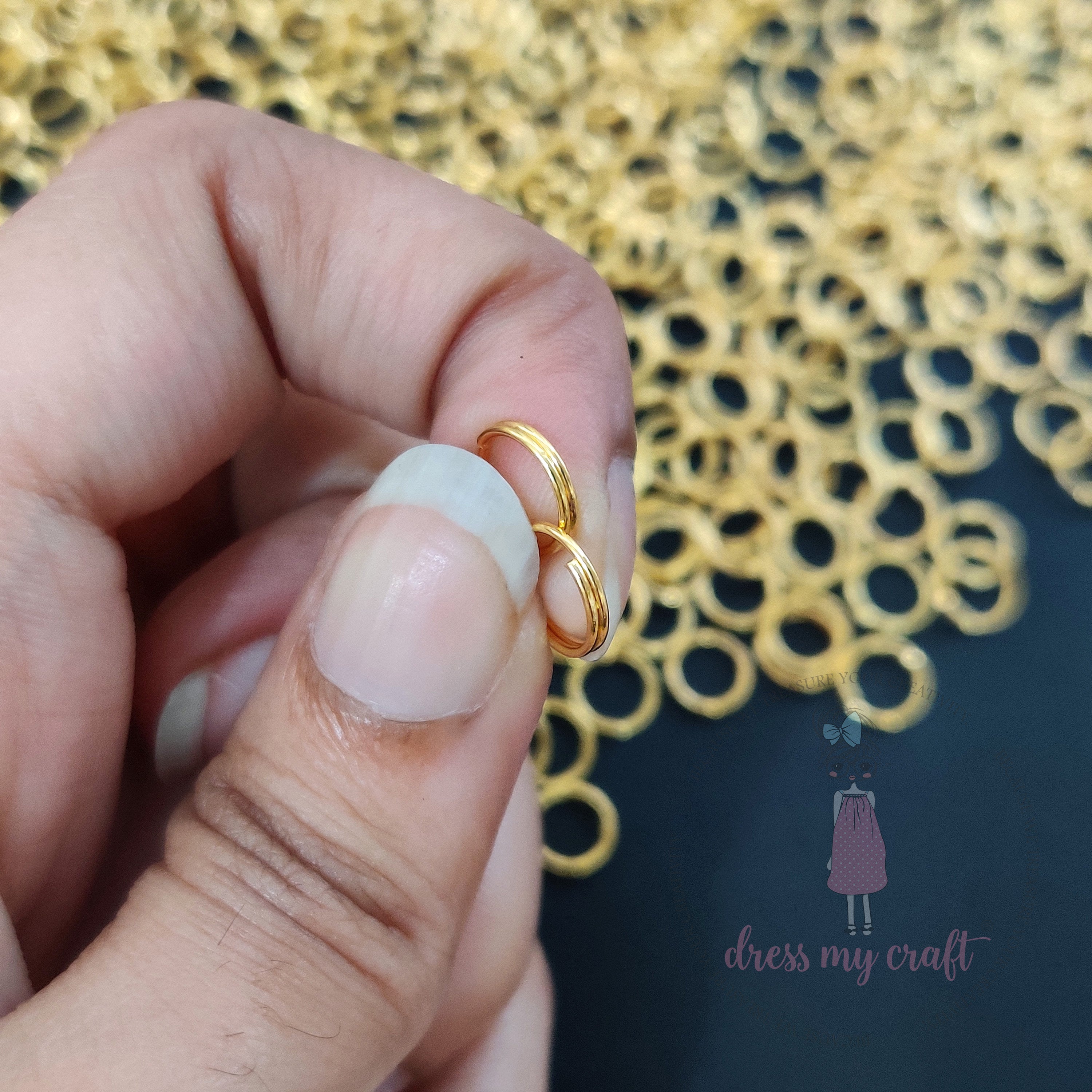 Double Loop Jump Rings - Golden 8 MM