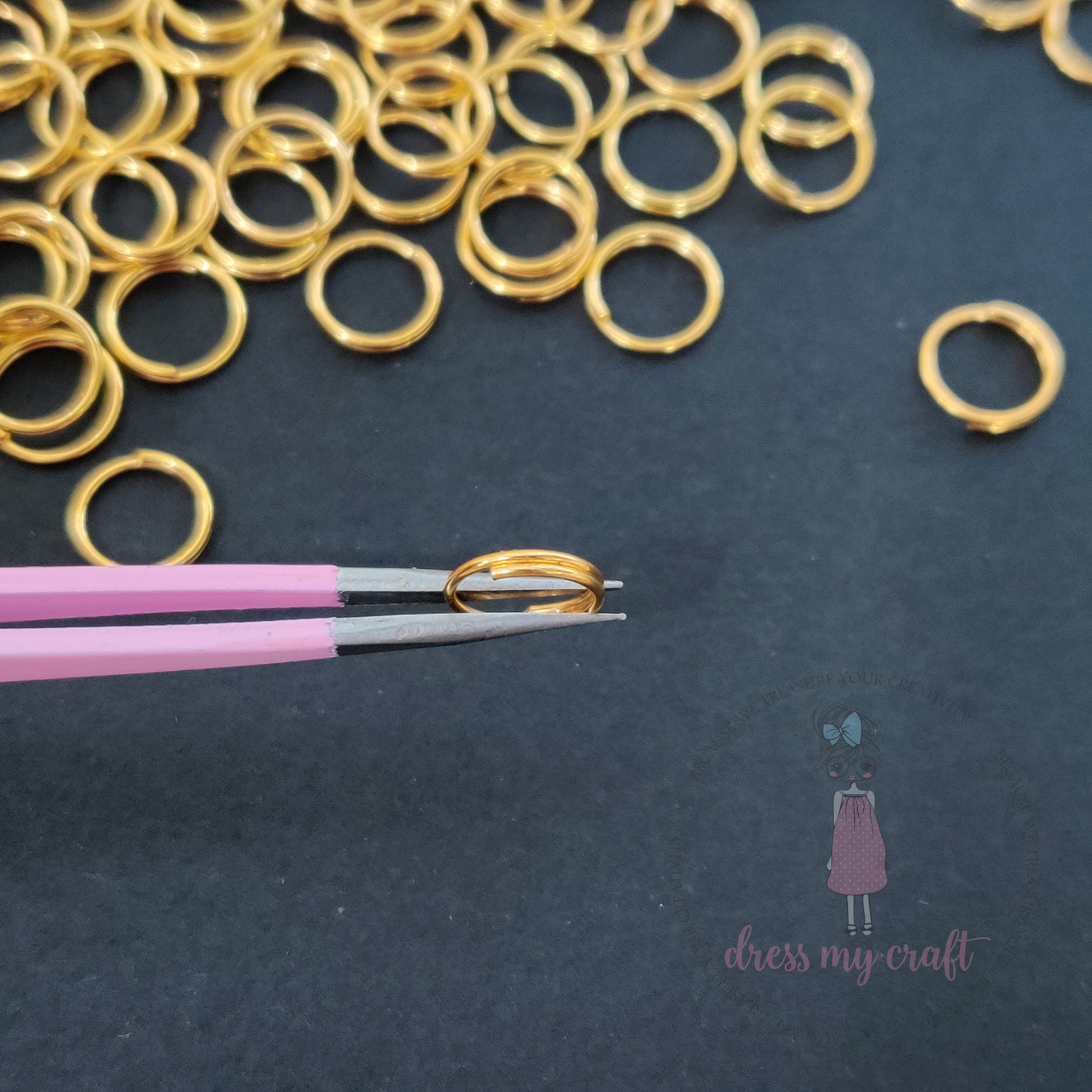 Double Loop Jump Rings - Golden 8 MM