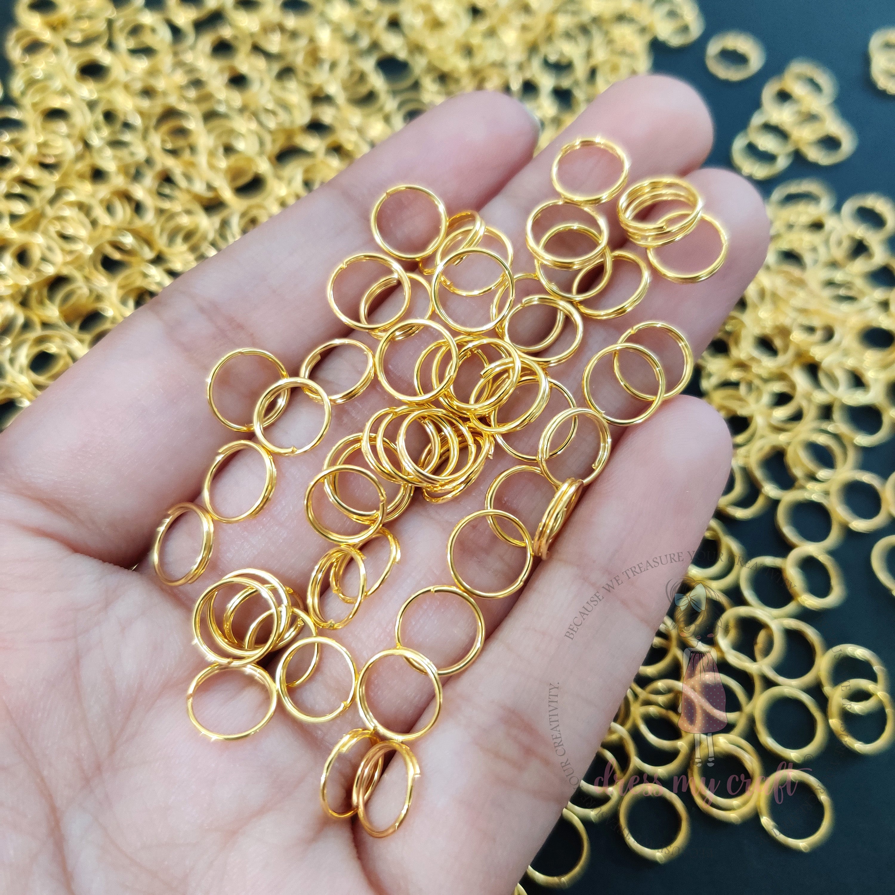 Double Loop Jump Rings - Golden 8 MM