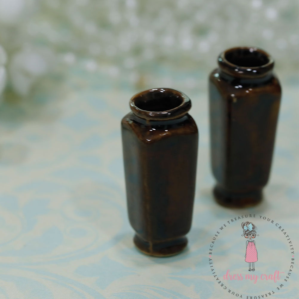Miniature Brown Square Vase
