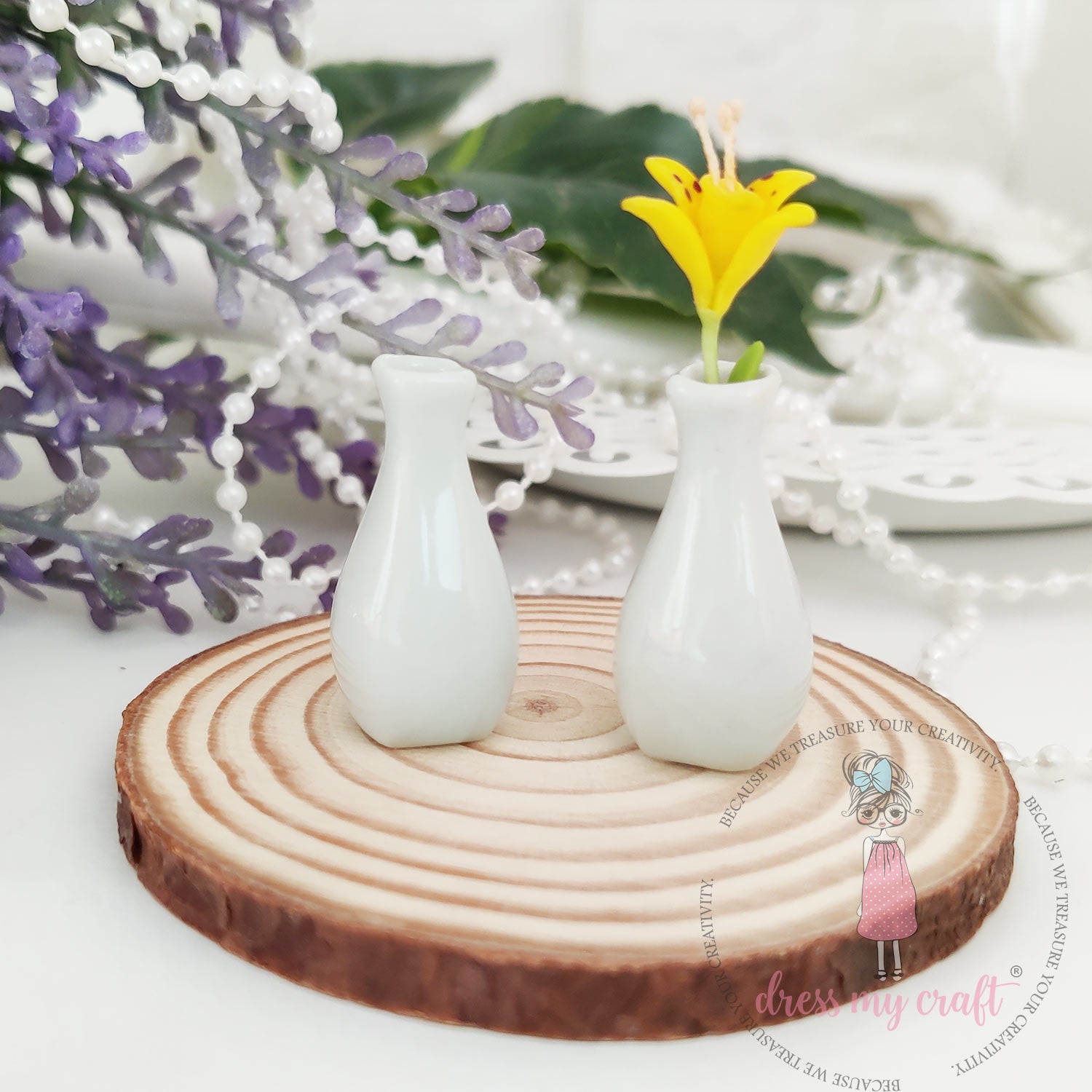 Miniature Square Vase - White