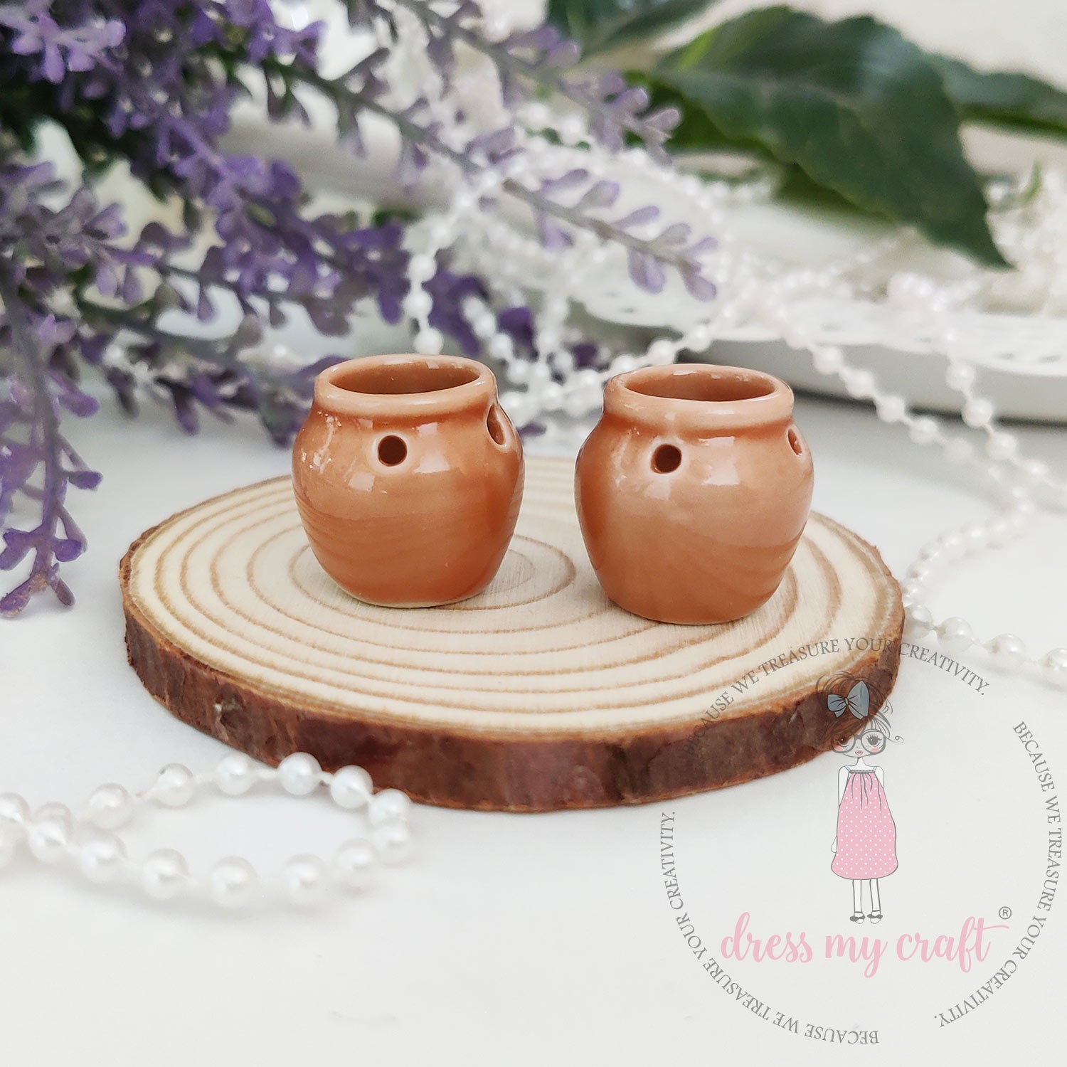 Miniature Hanging Planter Pot - Brown