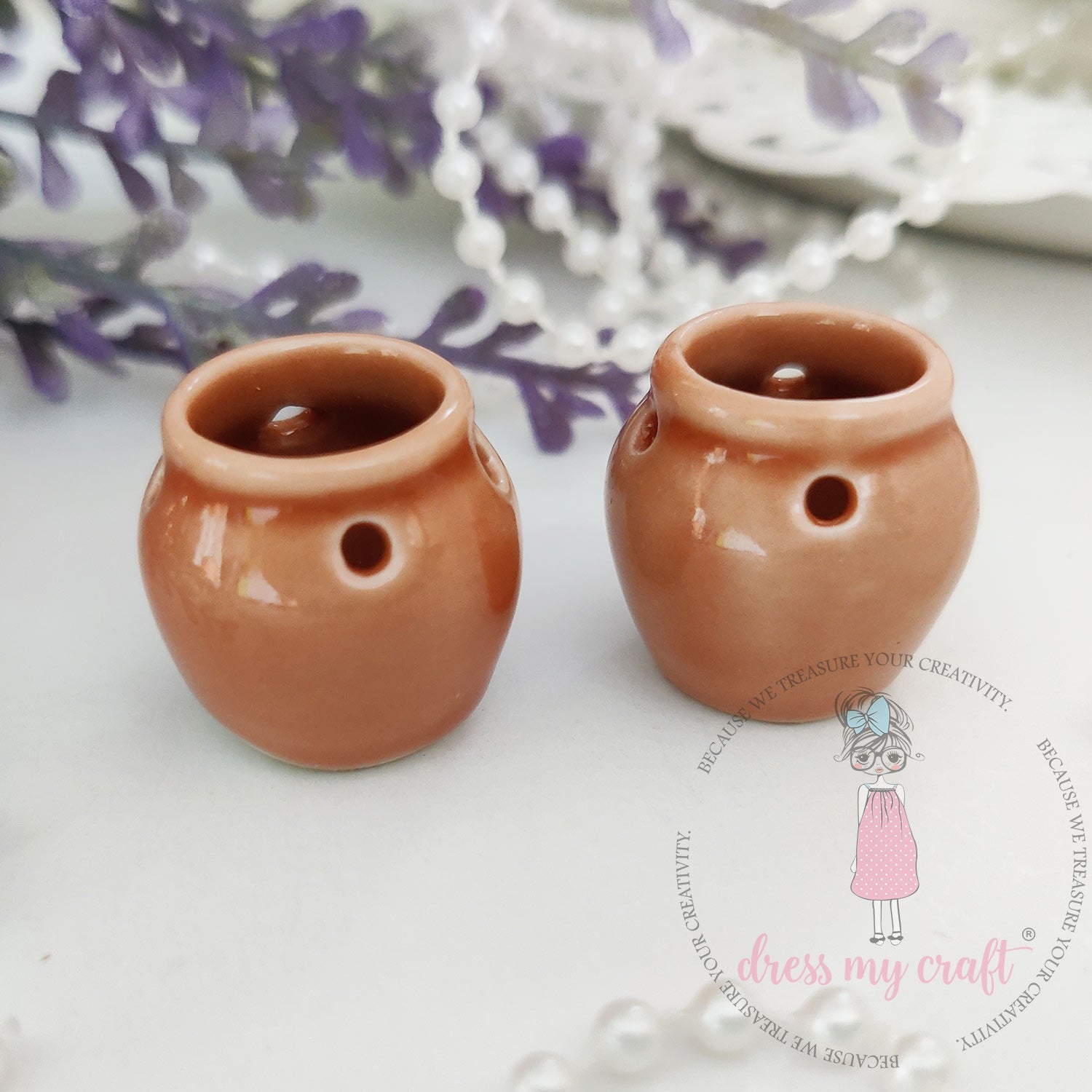Miniature Hanging Planter Pot - Brown