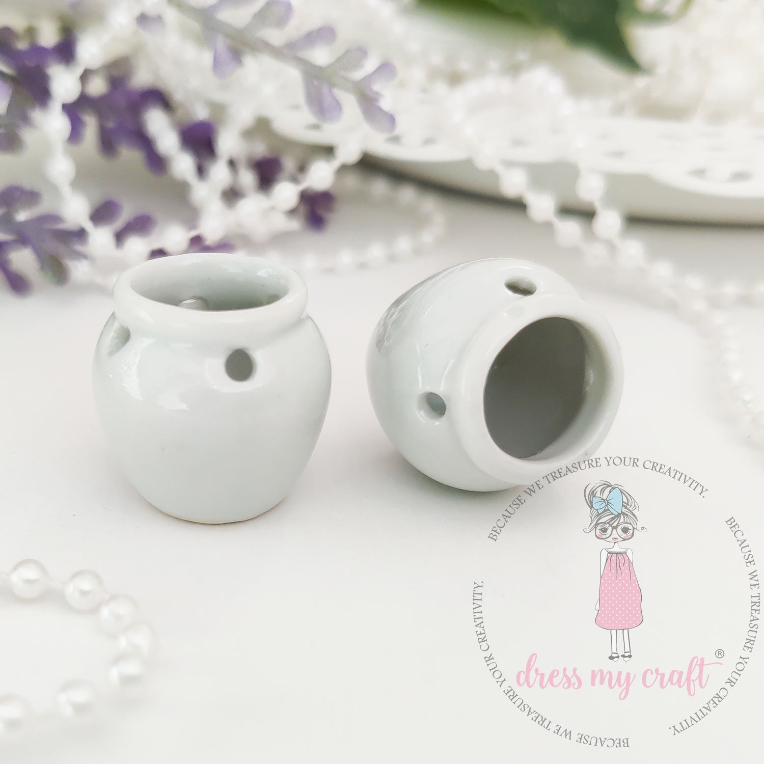 Miniature Hanging Planter Pot - White