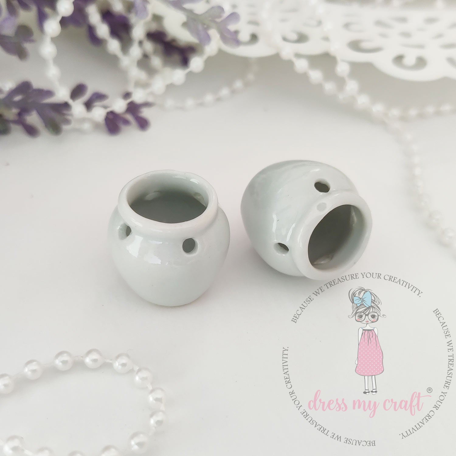 Miniature Hanging Planter Pot - White