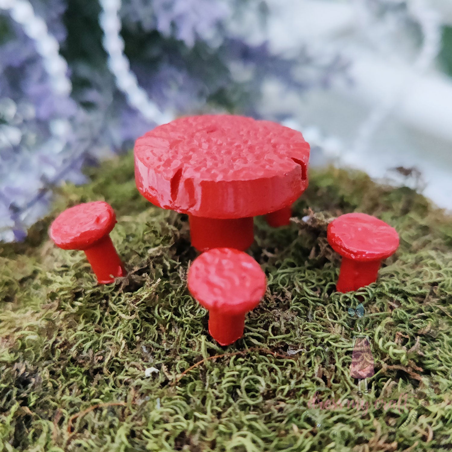 Miniature Garden Table & Chair Set (Round) With Wire