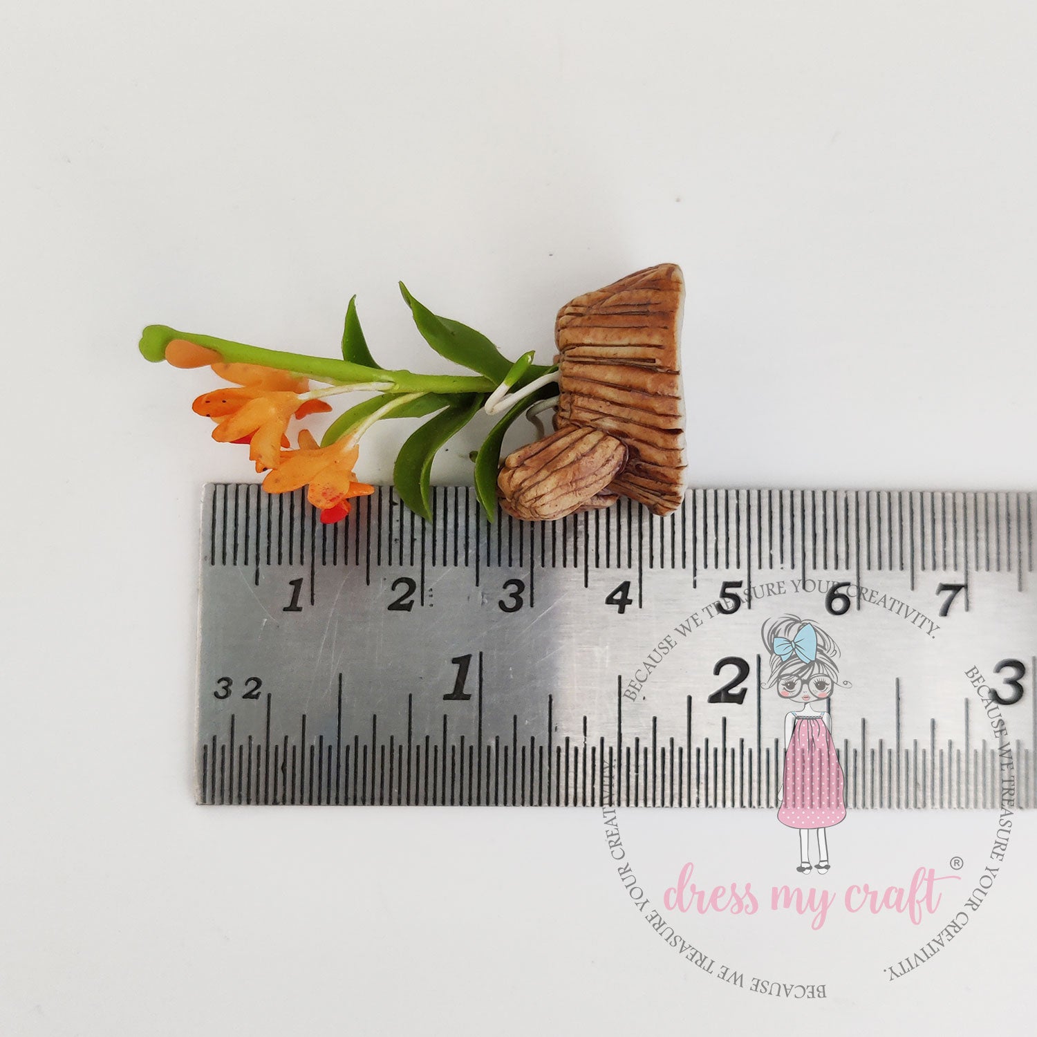 Miniature Cattleya Orchid Bunch - Orange With Pot & Box