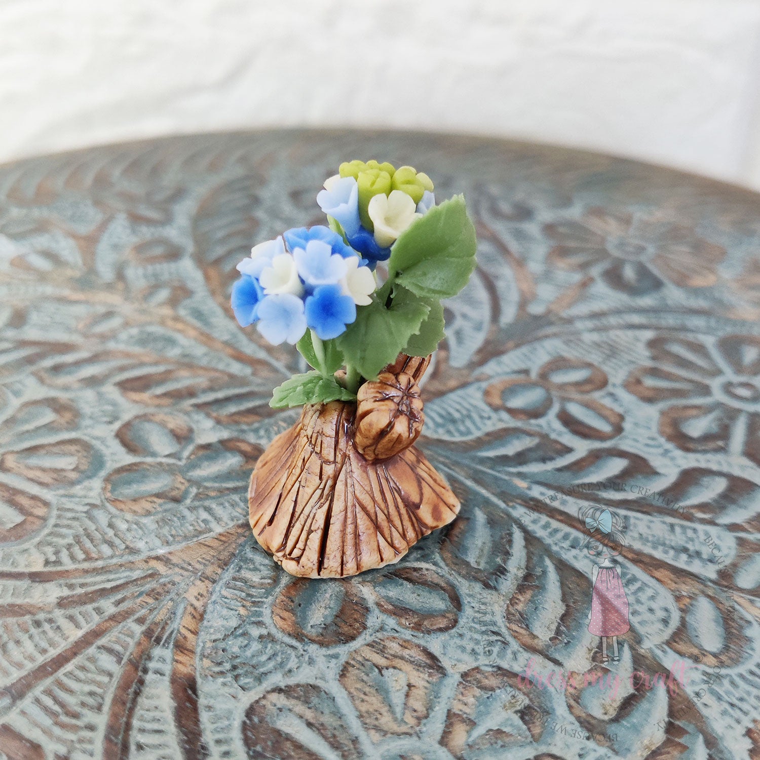 Miniature Hydrenga Bunch - Blue With Pot & Box