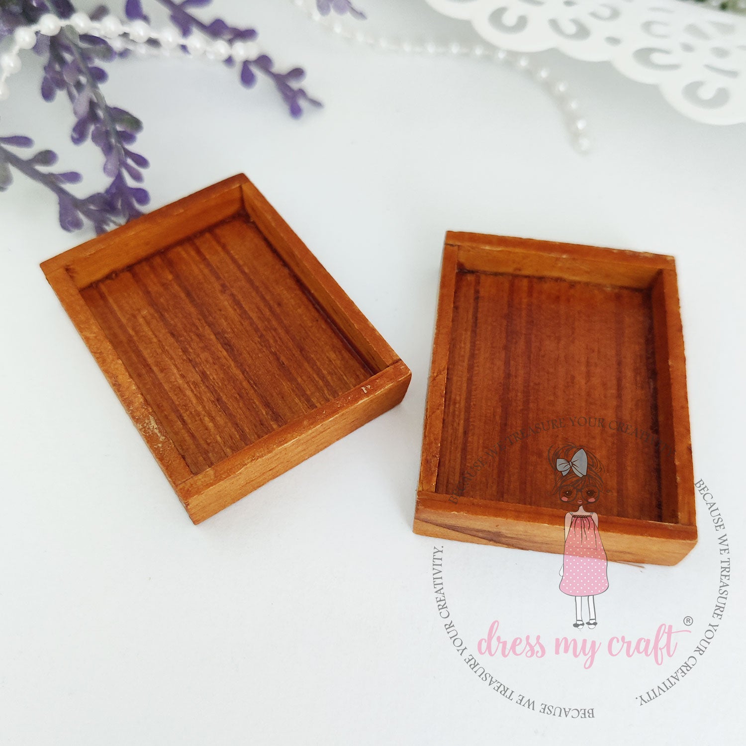 Miniature Wooden Rectangle Tray #2