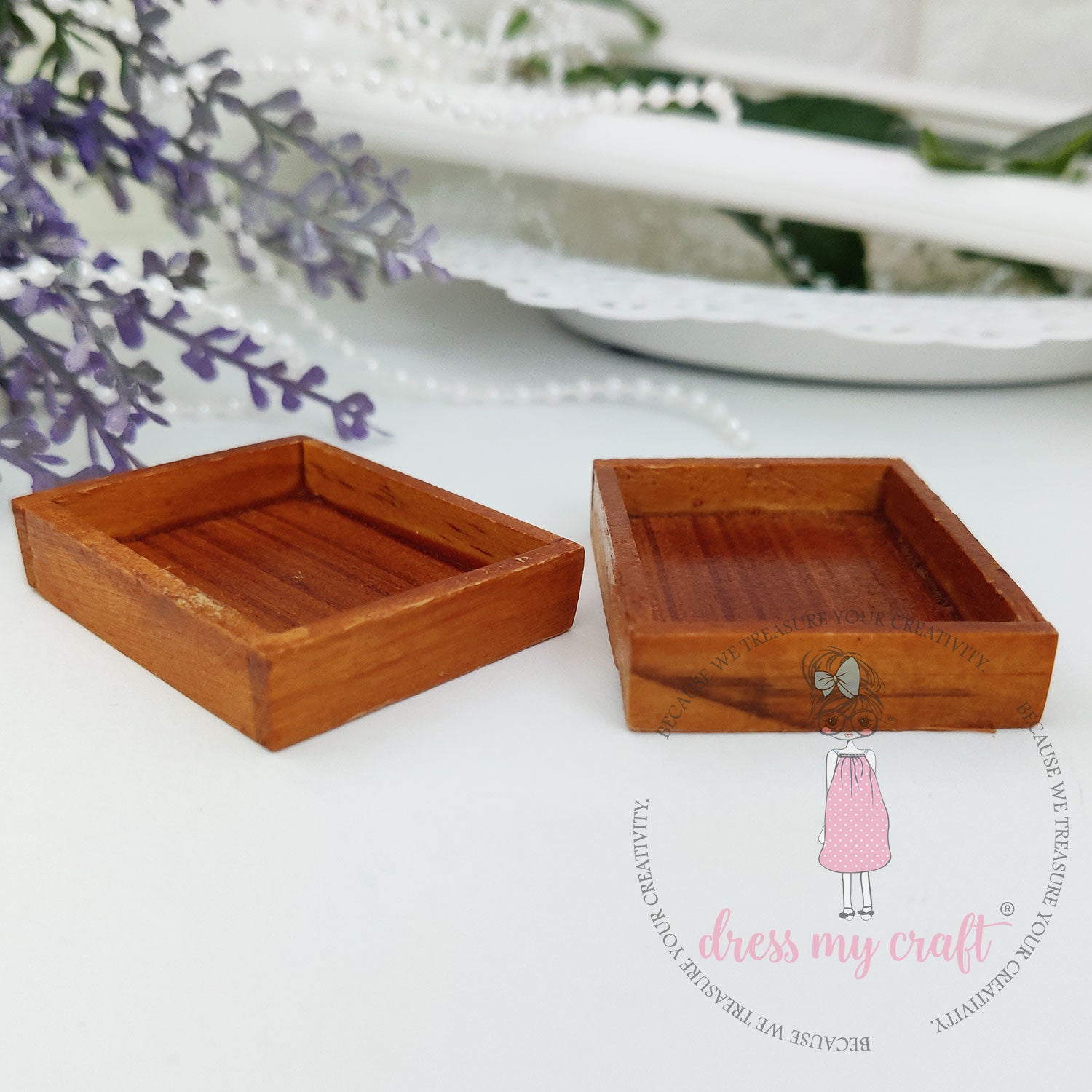 Miniature Wooden Rectangle Tray #2