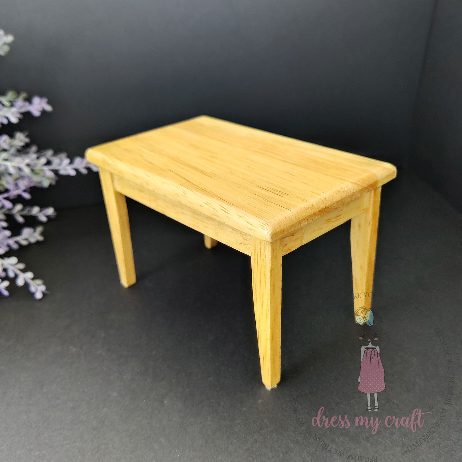 Miniature Table & Chair Set - Natural Wood