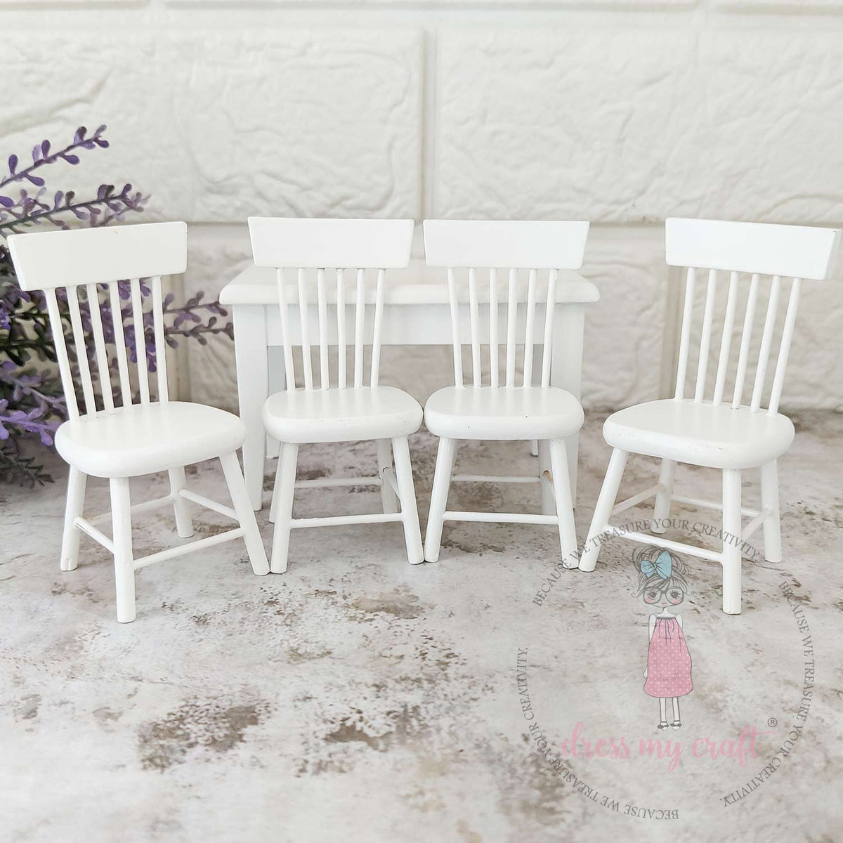 Mini Chair Table Miniature Table & Chair Set - Natural White – CRAFTERS CORNER