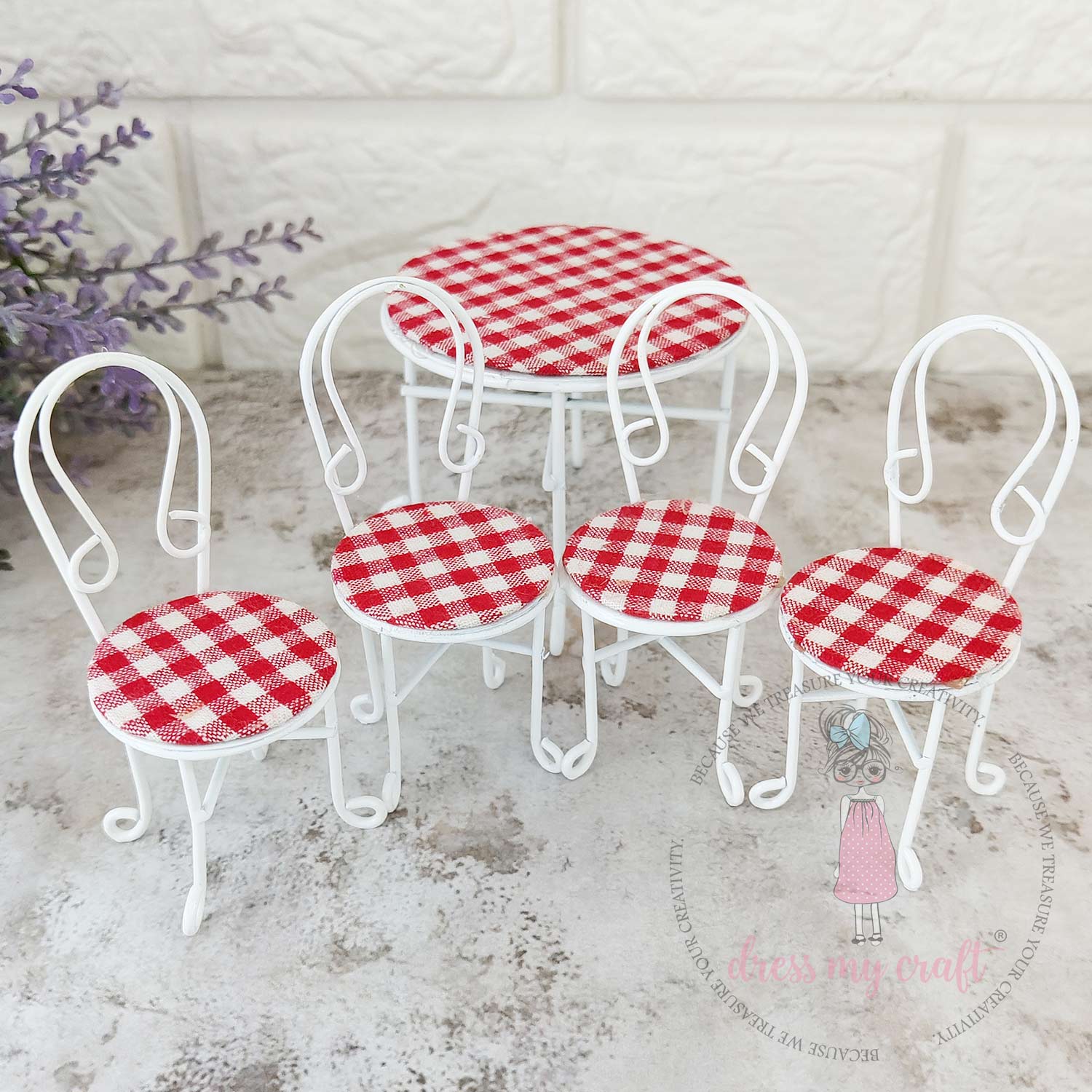 Miniature Metal Wire Table & Chair Set