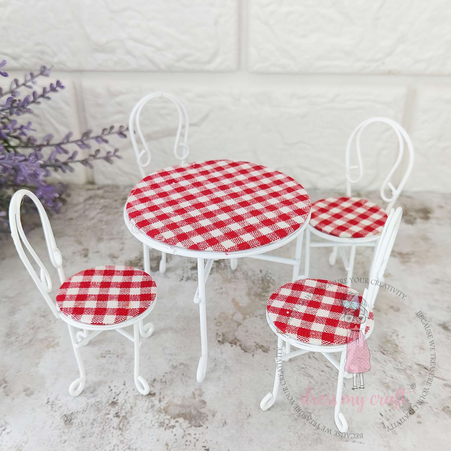 Miniature Metal Wire Table & Chair Set