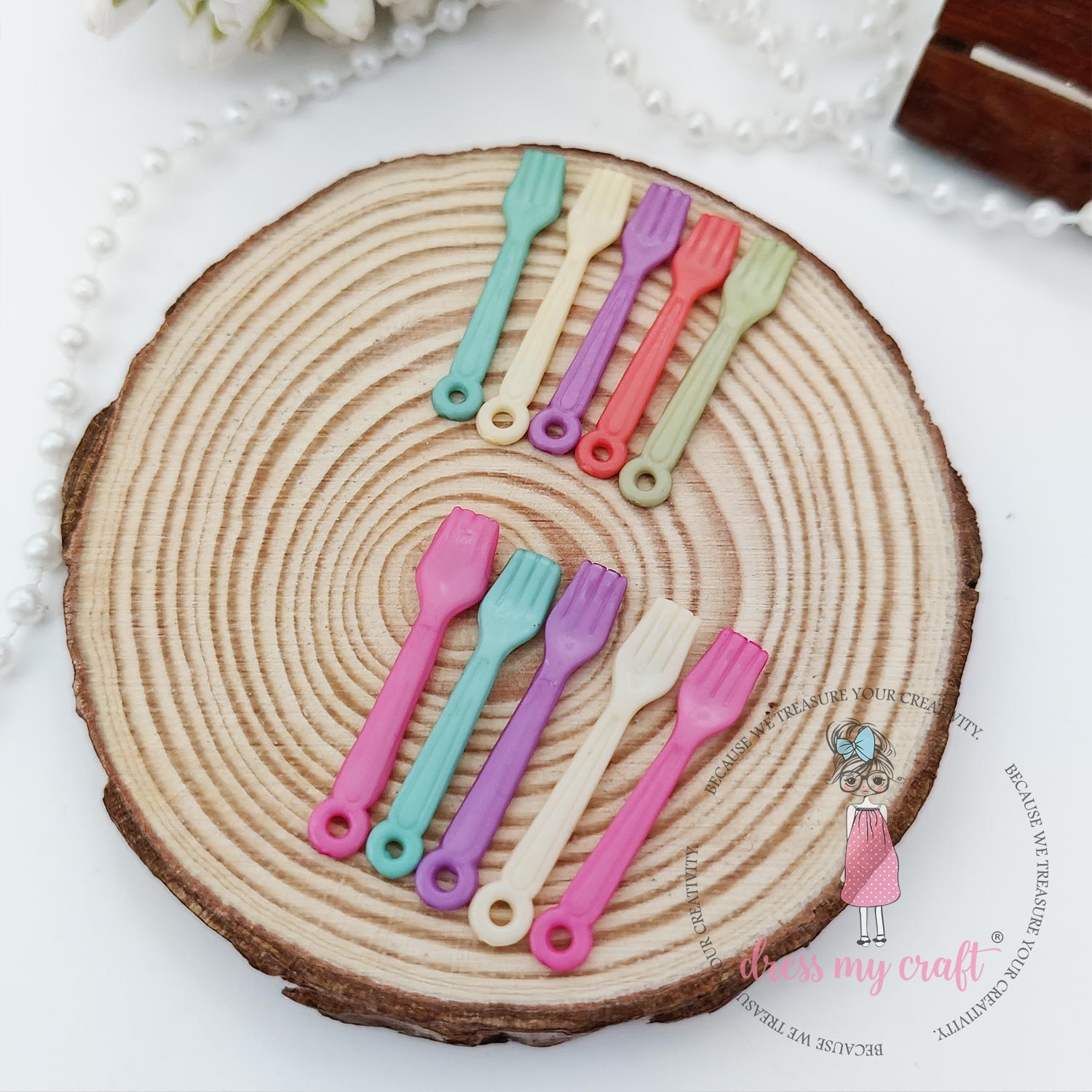 Miniature Plastic Forks With Loop