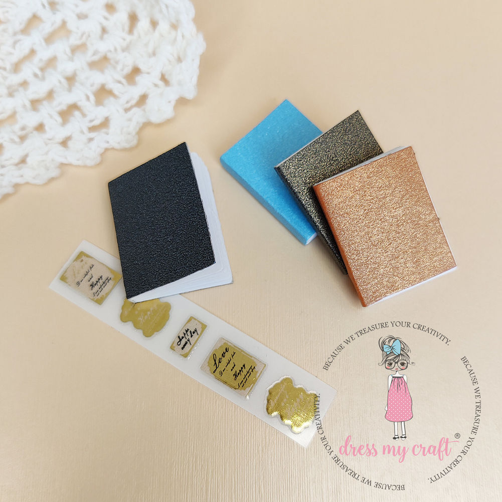 Miniature Vintage Books With Stickers