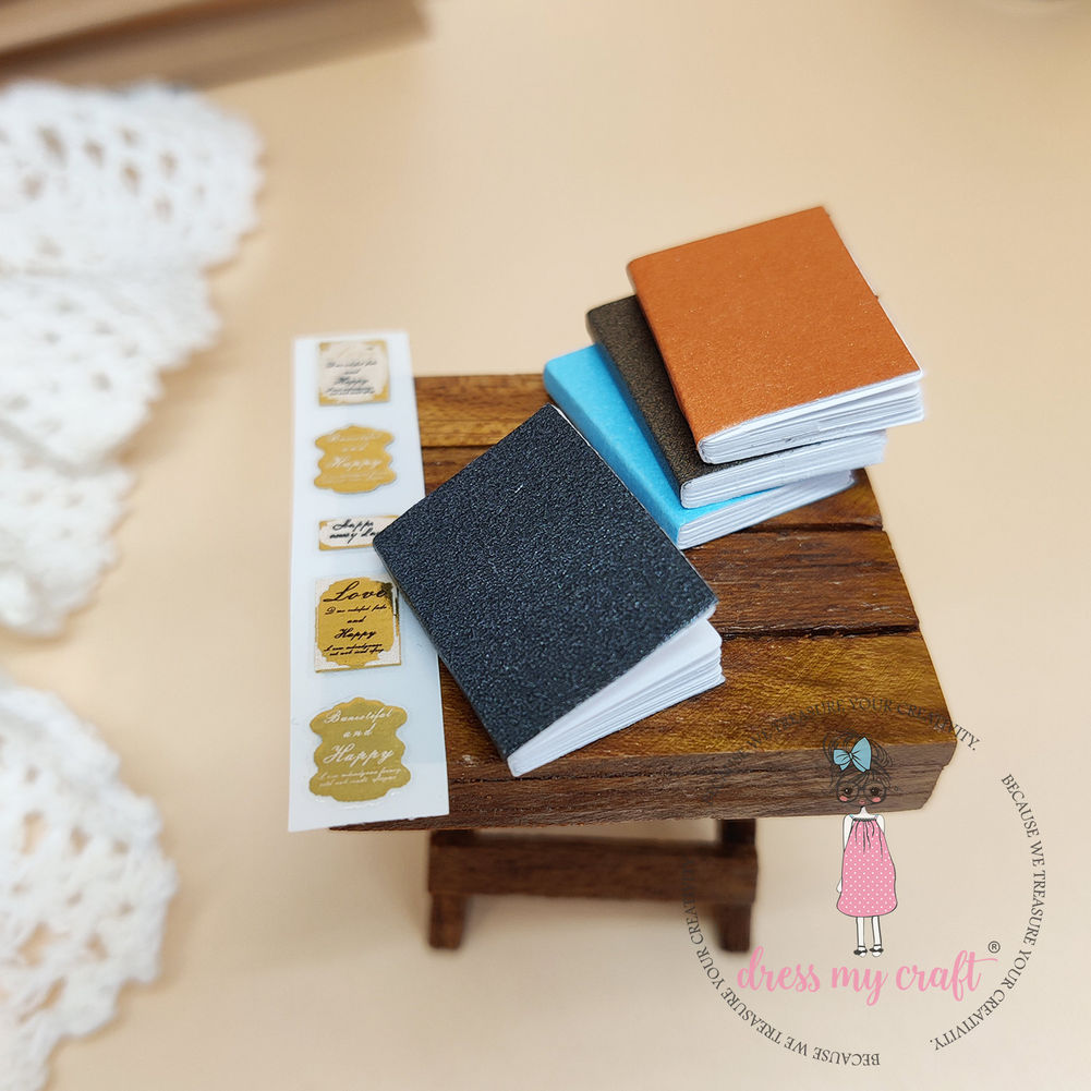 Miniature Vintage Books With Stickers