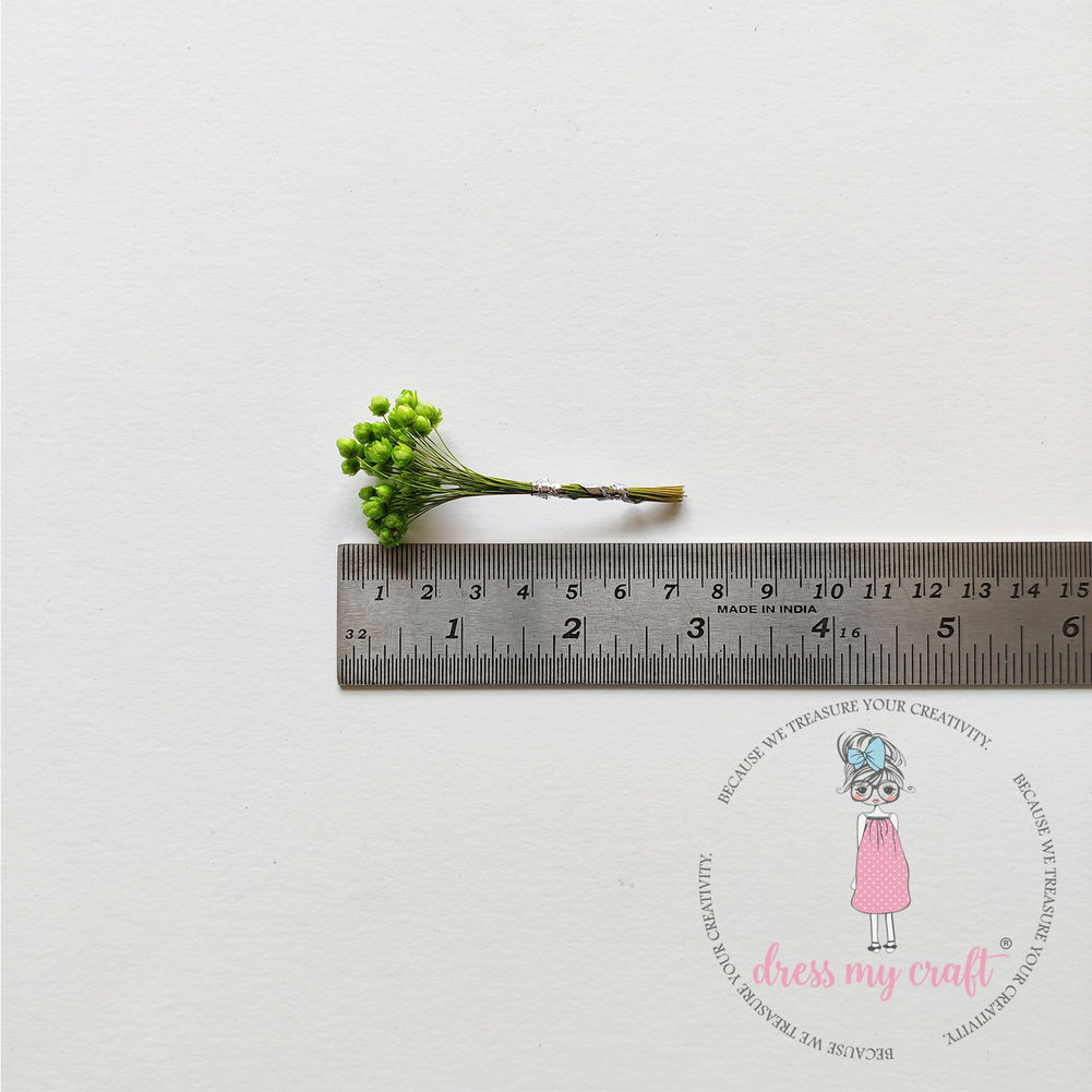 Miniature Glass Vase With Flowers - Green