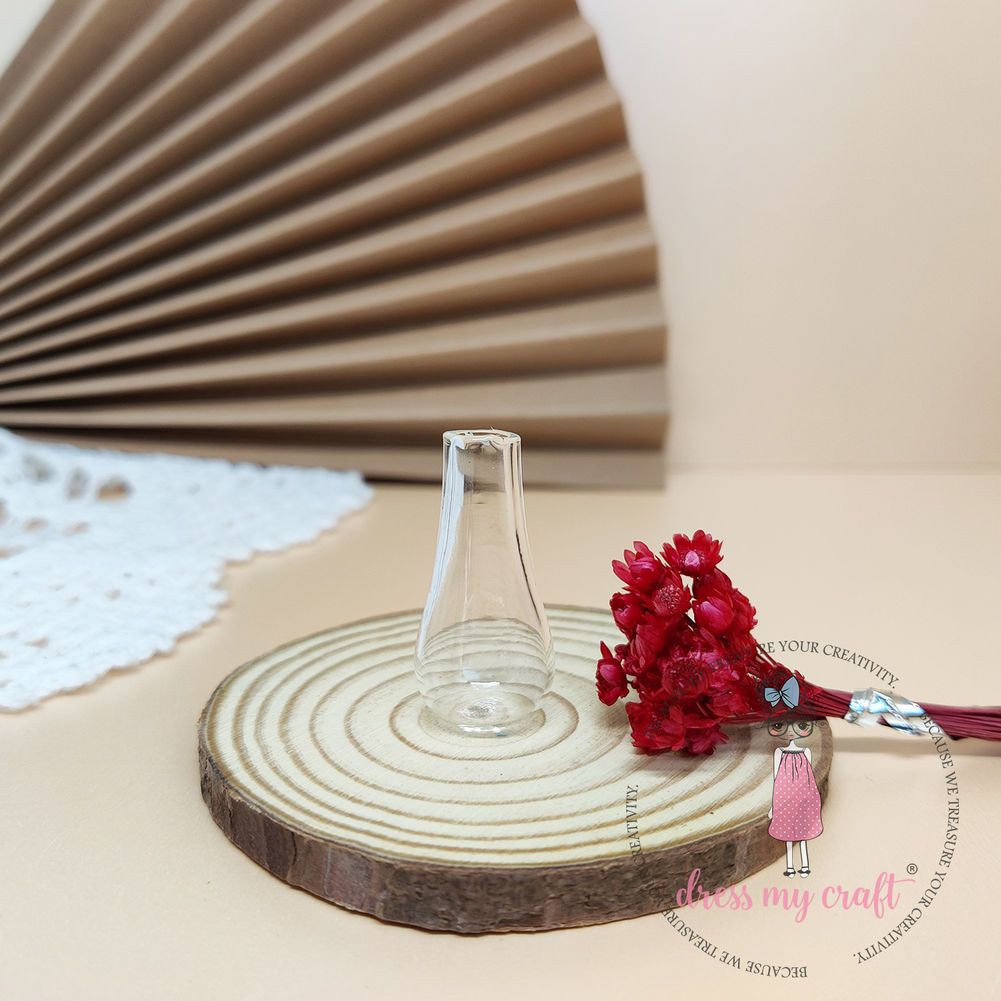 Miniature Glass Vase With Flowers - Red