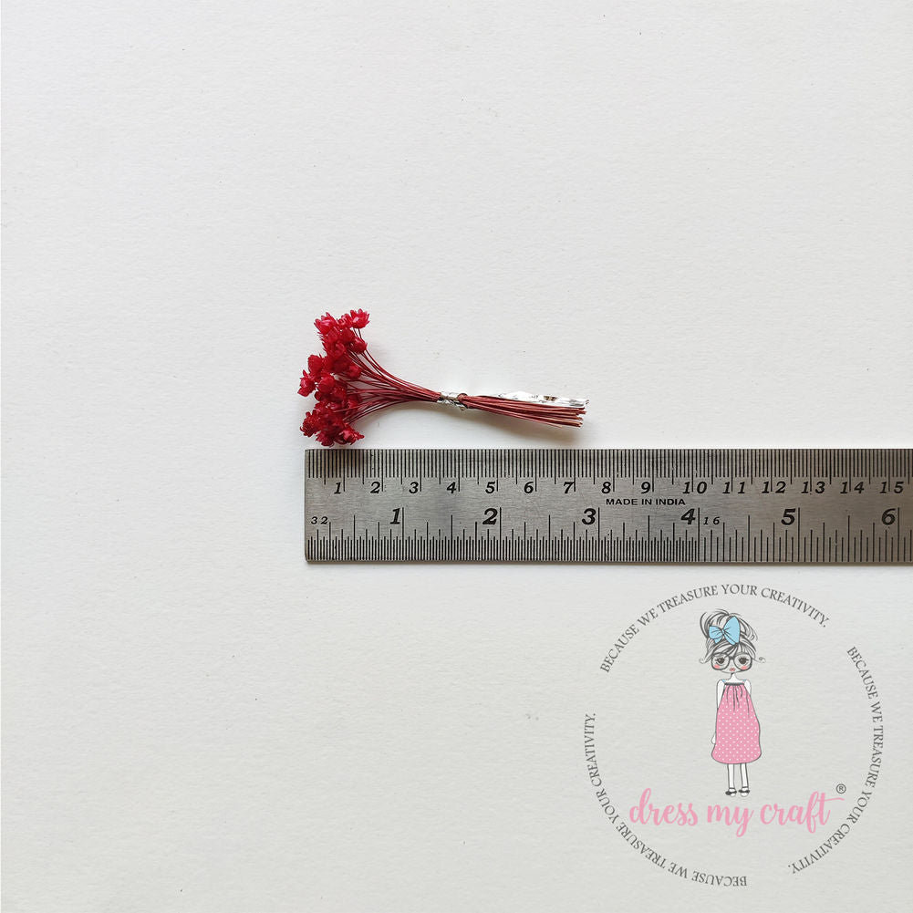 Miniature Glass Vase With Flowers - Red