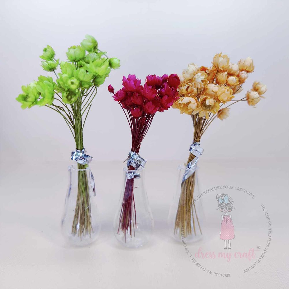 Miniature Glass Vase With Flowers - Combo