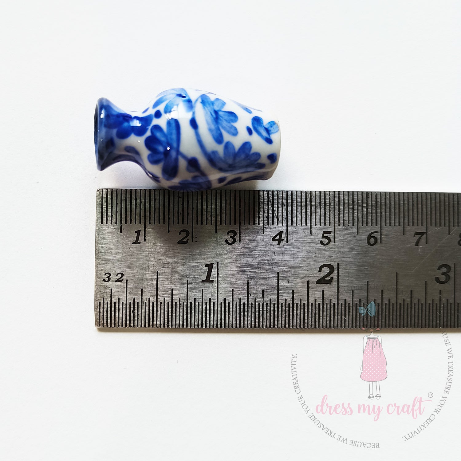 Miniature Blue Printed Vase