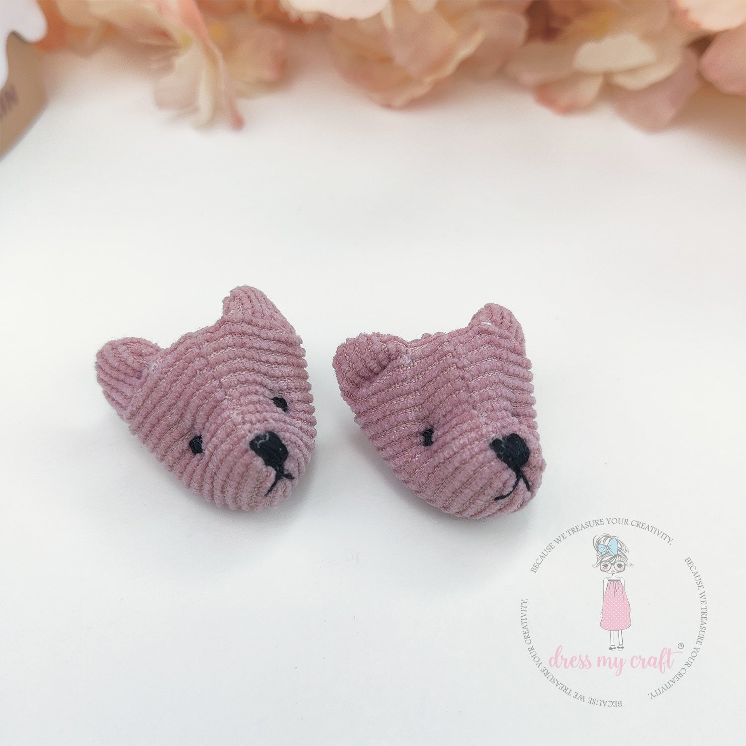 Miniature Striped Teddy Bear Head