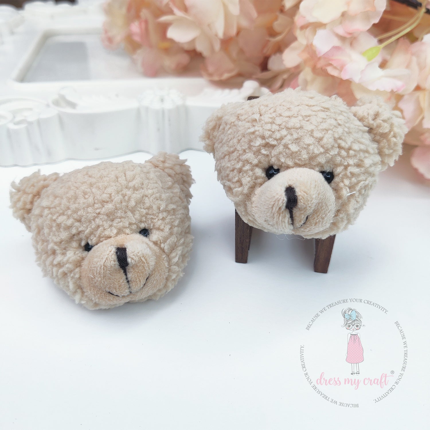 Miniature Brown Furry Teddy Bear Head
